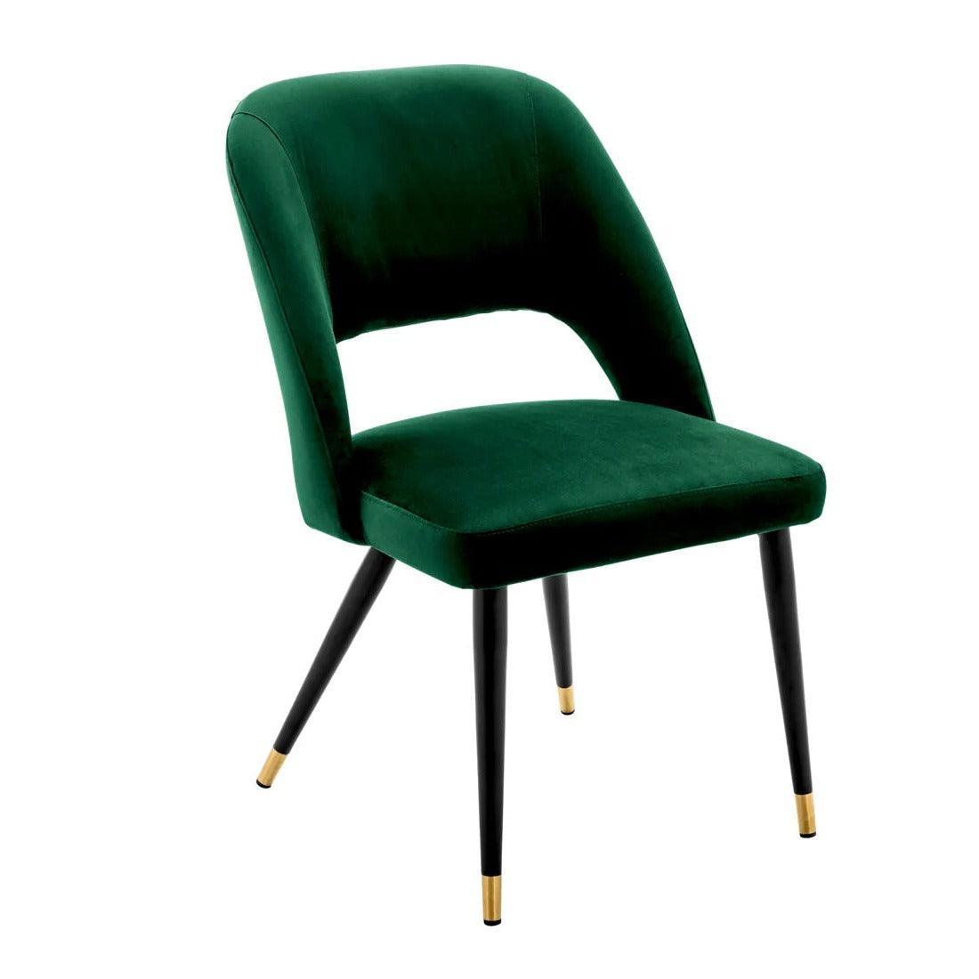 Krzesło aksamitne CIPRIA ciemnozielony Eichholtz Eye on Design