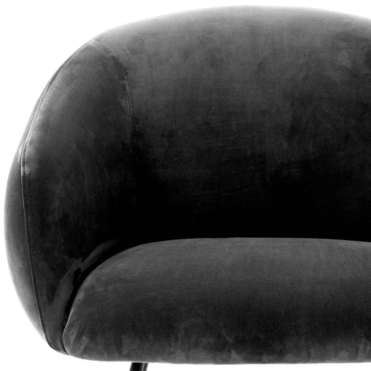 Krzesło aksamitne ELBURY czarny Eichholtz Eye on Design