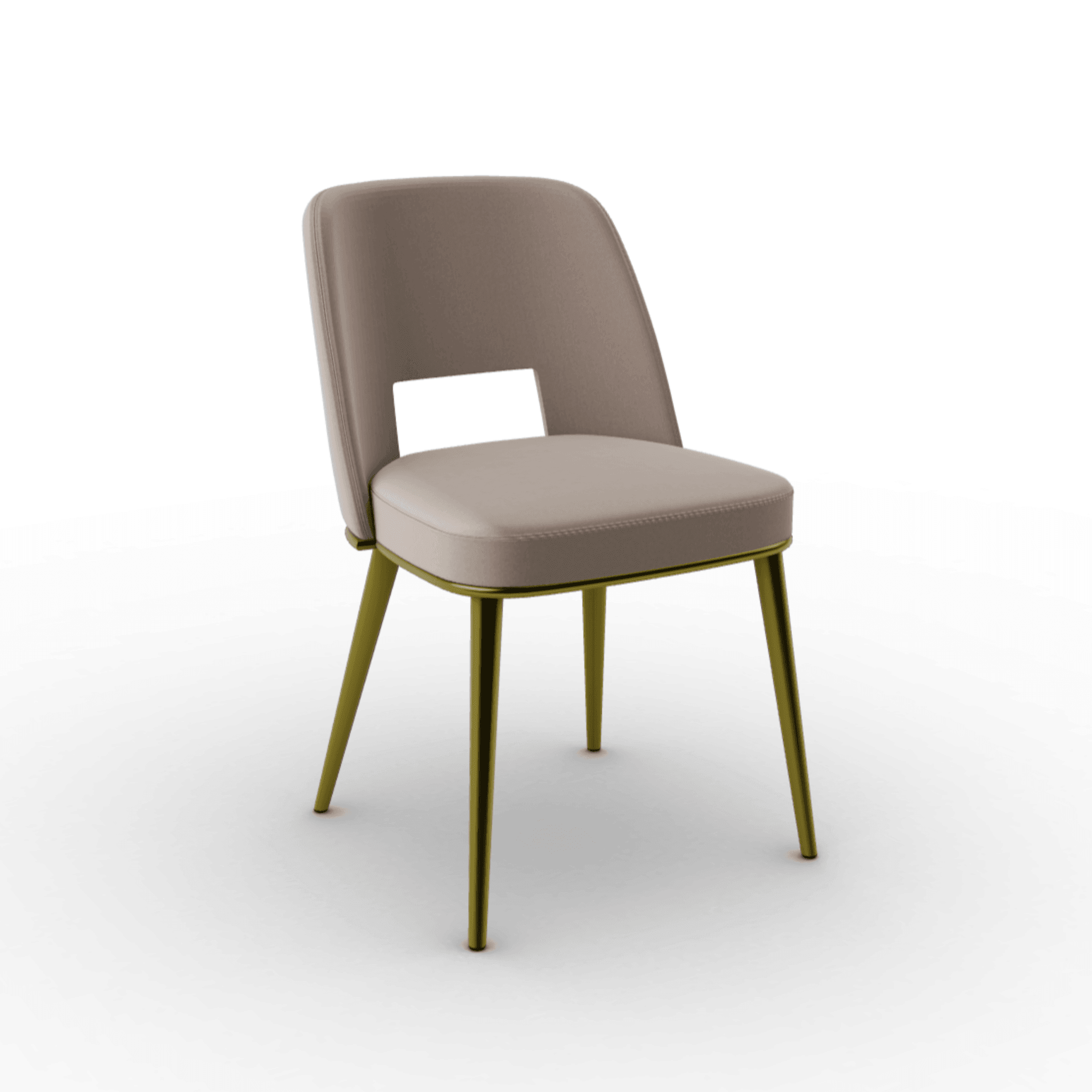 Krzesło aksamitne FOYER piaskowy z metalową podstawą Calligaris matowy mosiądz Eye on Design