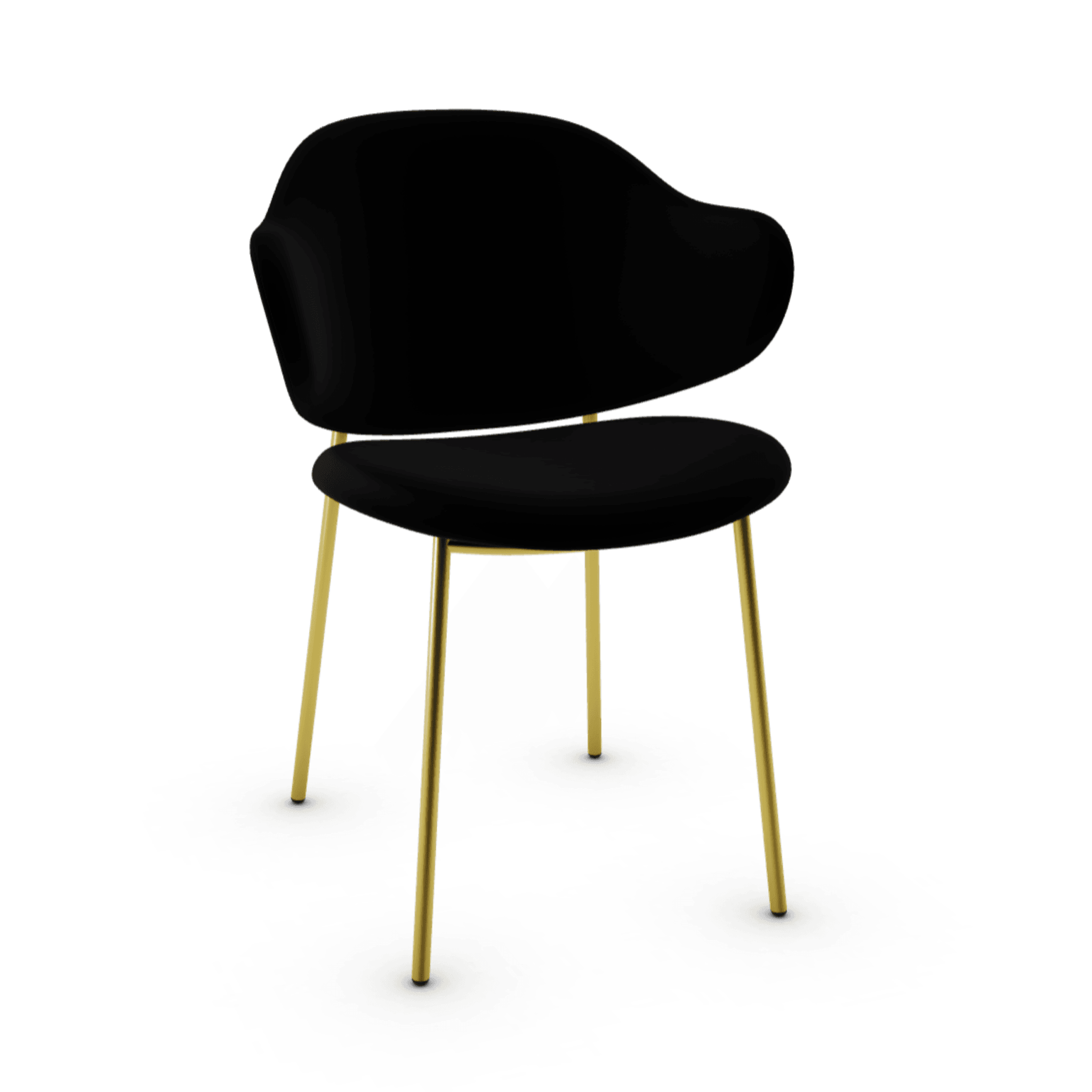 Krzesło aksamitne HOLLY czarny z metalową podstawą Calligaris polerowany mosiądz Eye on Design