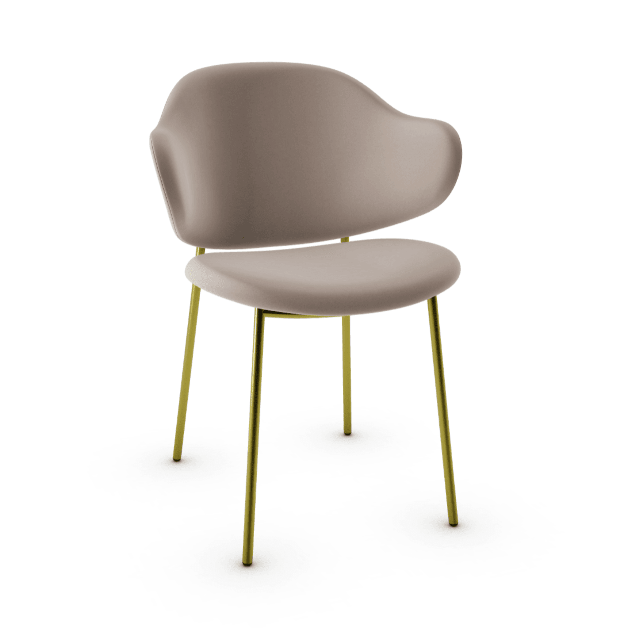 Krzesło aksamitne HOLLY piaskowy z metalową podstawą Calligaris matowy mosiądz Eye on Design