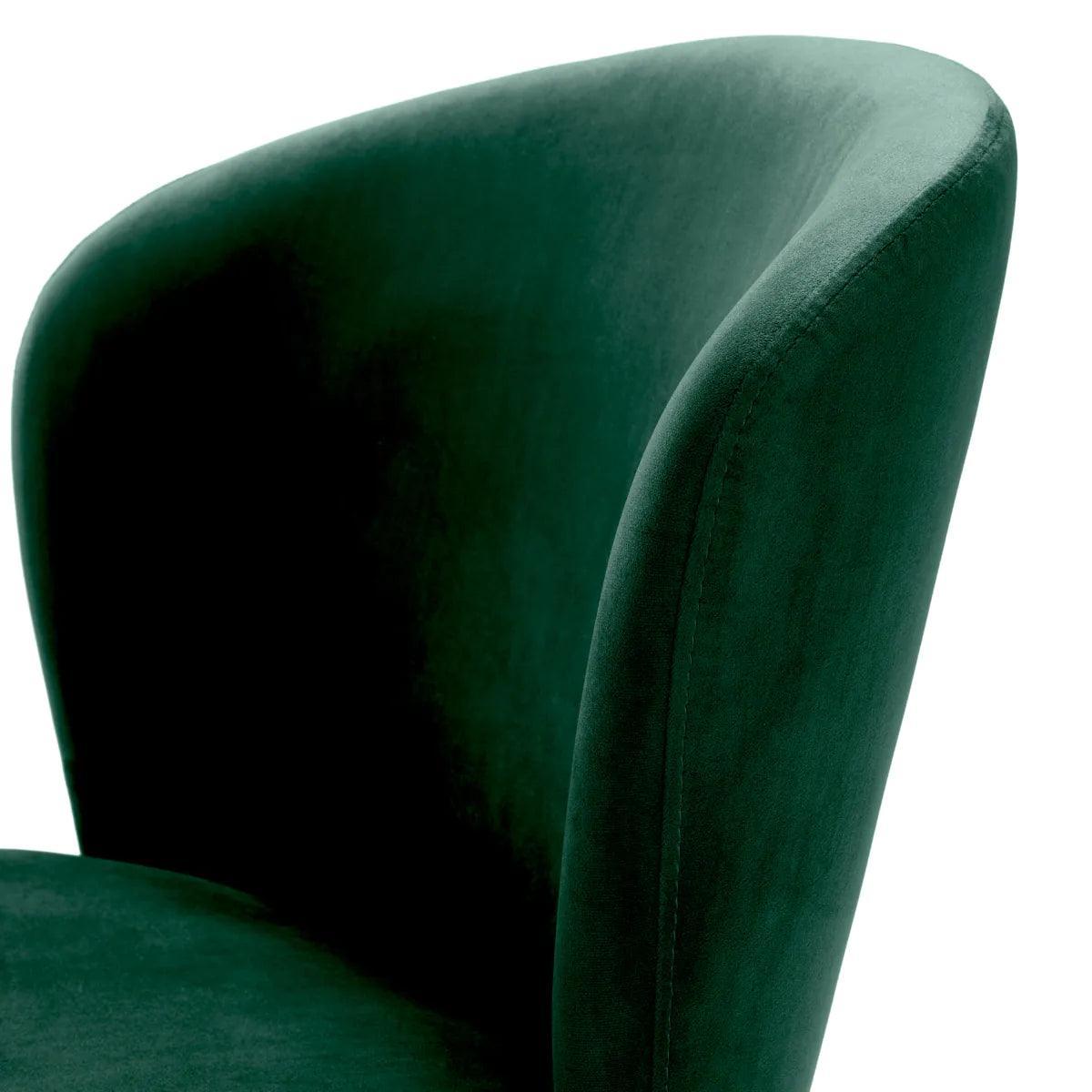 Krzesło aksamitne VOLANTE ciemnozielony Eichholtz Eye on Design
