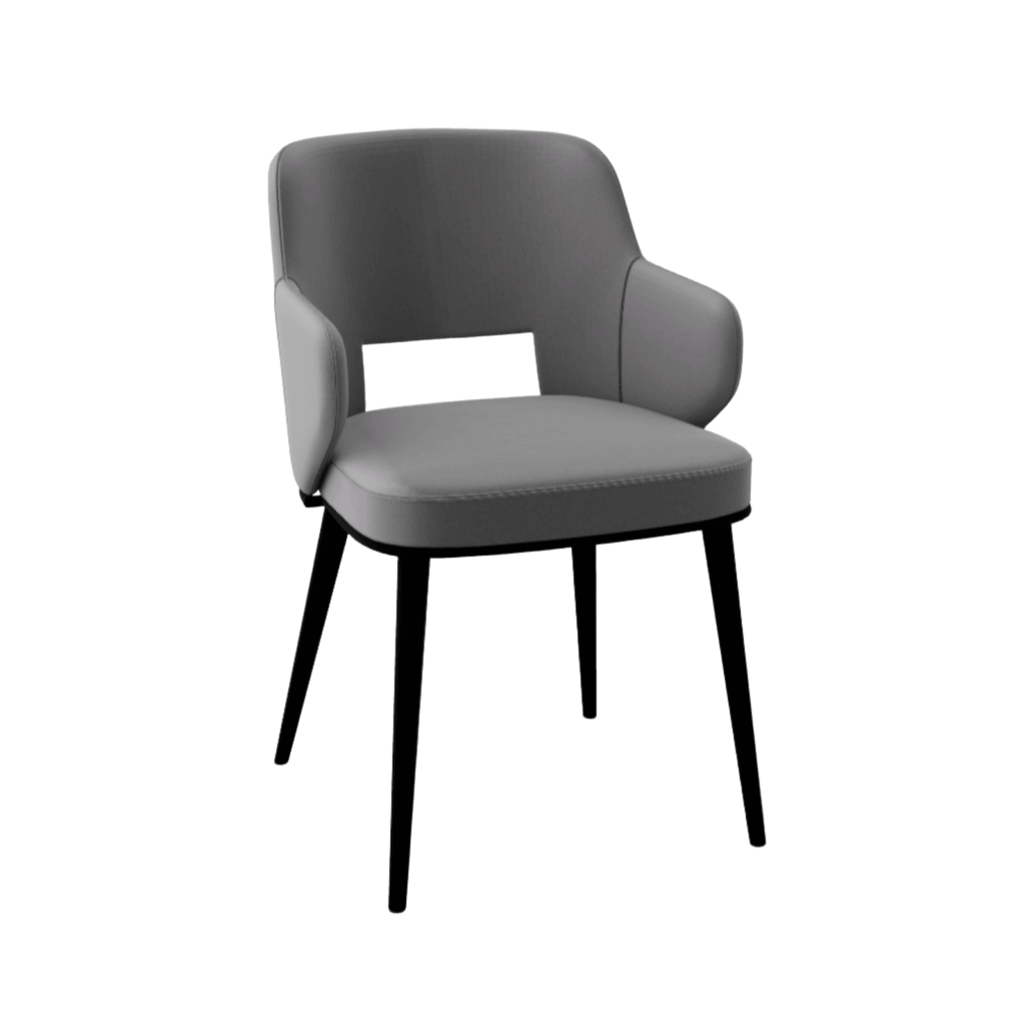 Krzesło aksamitne z podłokietnikami FOYER szary z metalową podstawą Calligaris matowa czerń Eye on Design