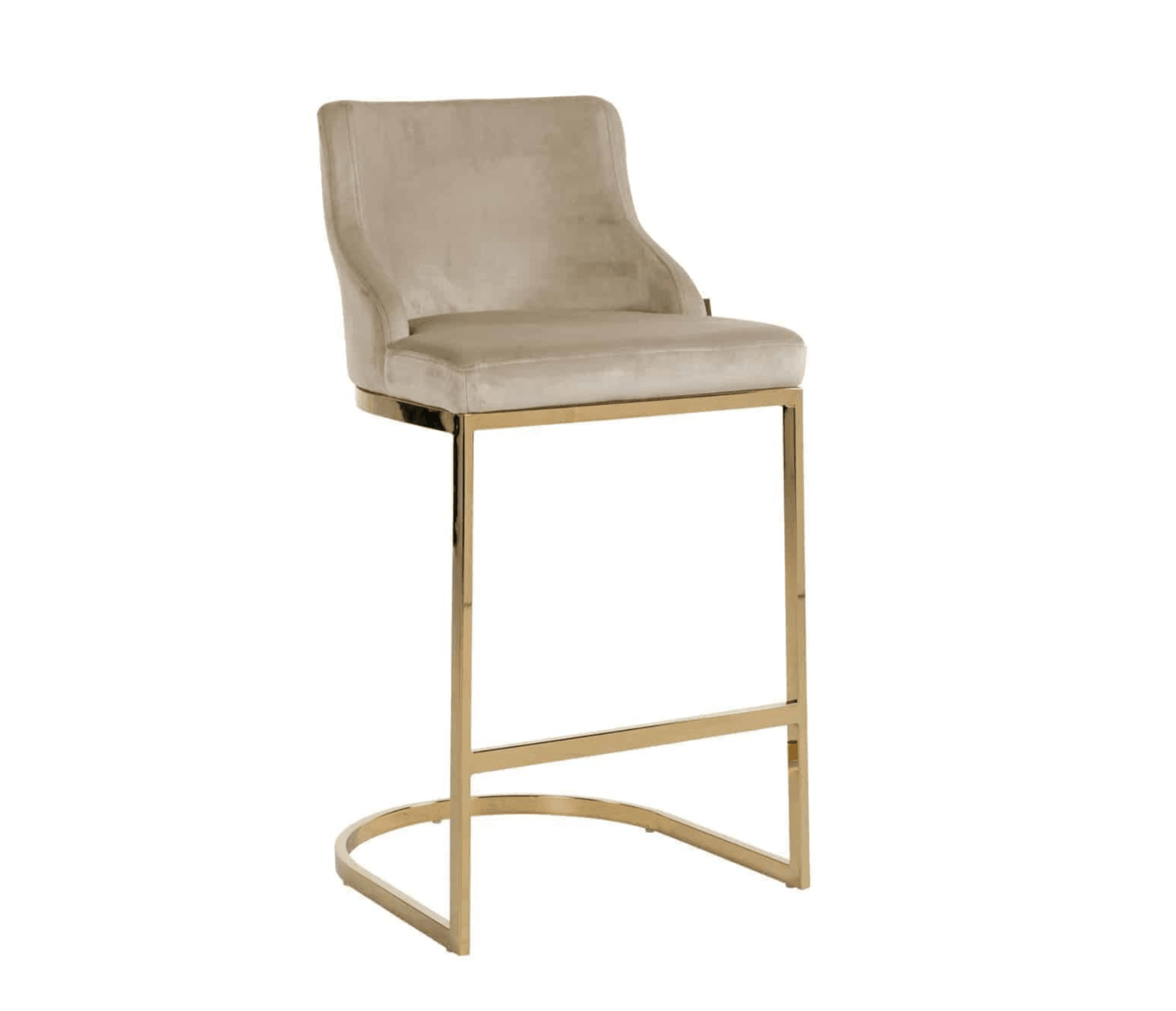 Krzesło barowe BOLTON beżowy ze złotą podstawą Richmond Interiors Eye on Design
