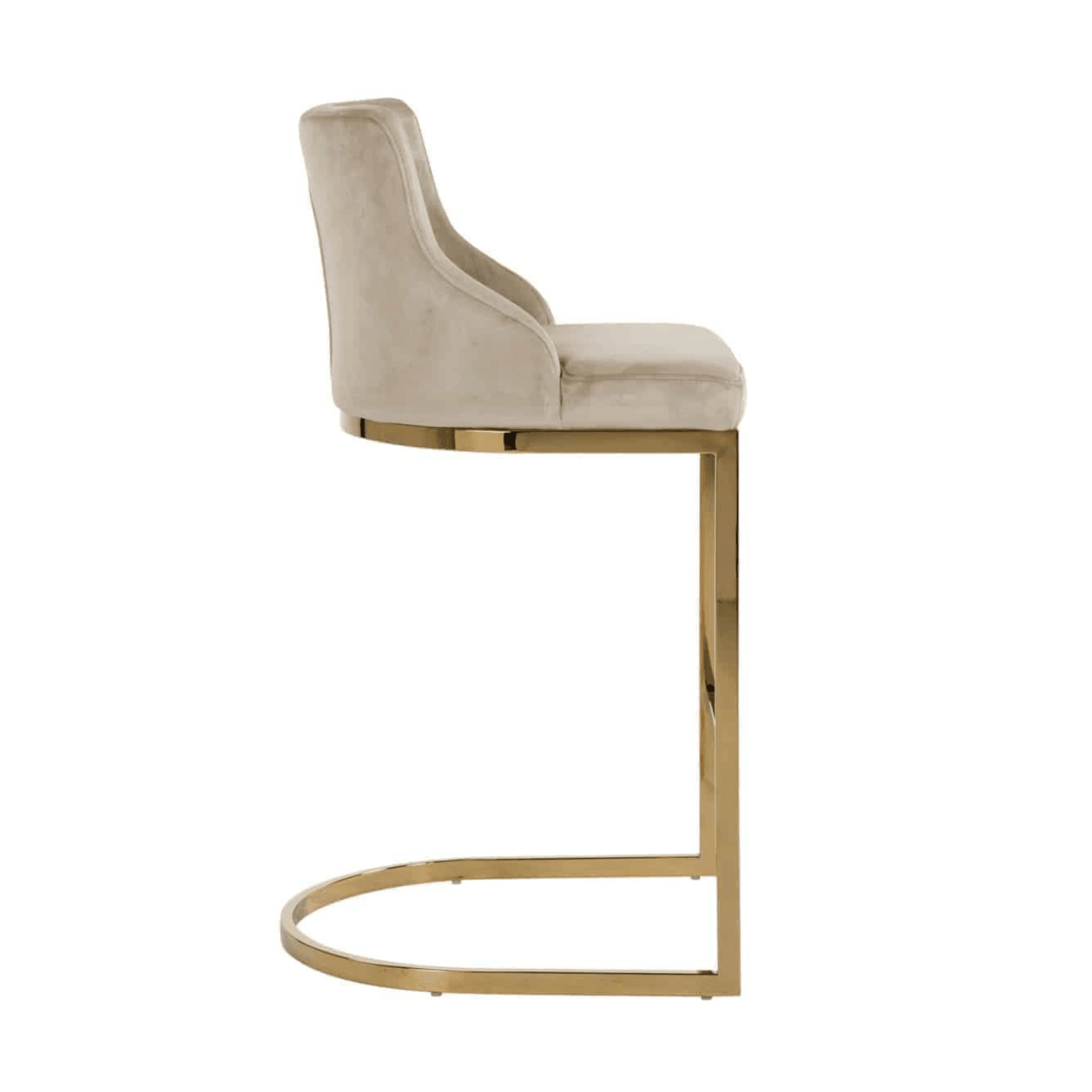 Krzesło barowe BOLTON beżowy ze złotą podstawą Richmond Interiors Eye on Design