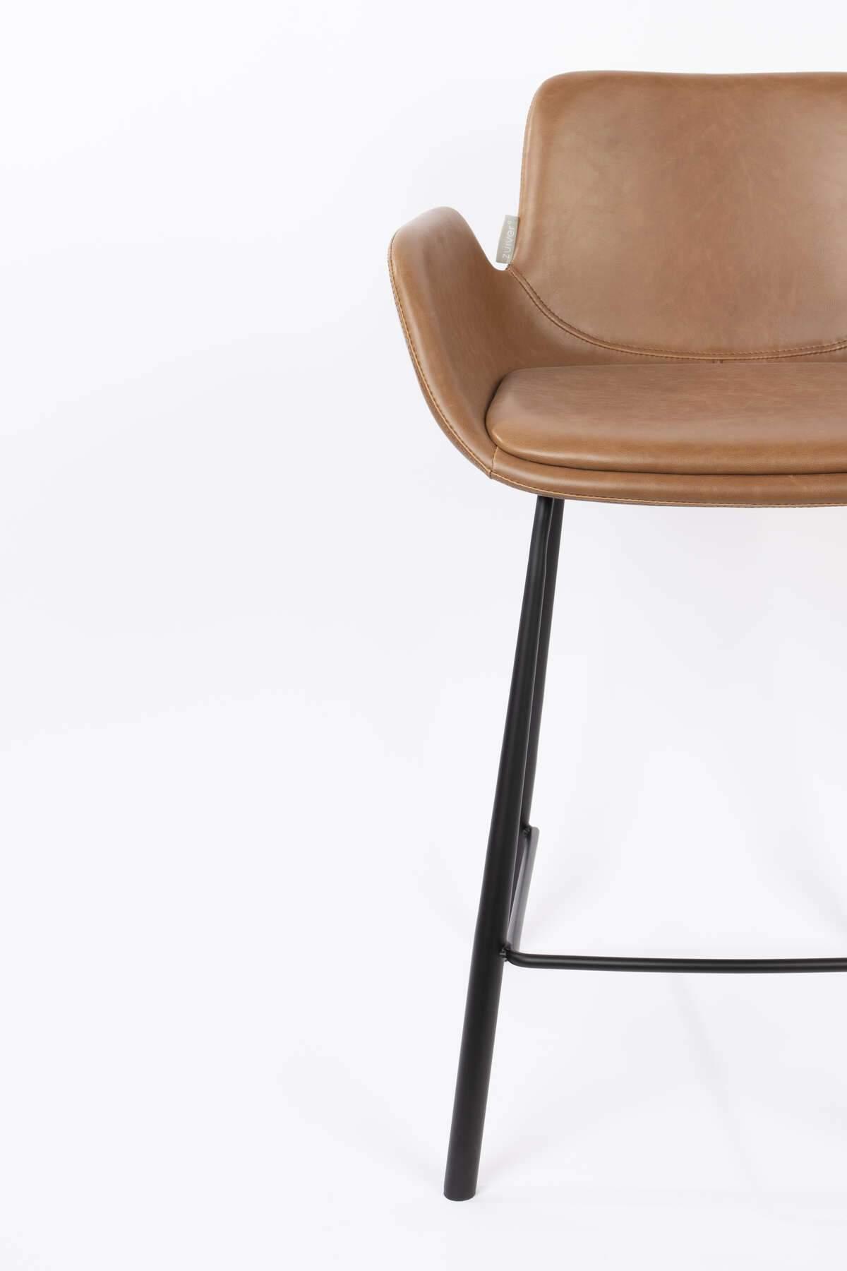 Krzesło barowe BRIT ekoskóra brązowy Zuiver Eye on Design