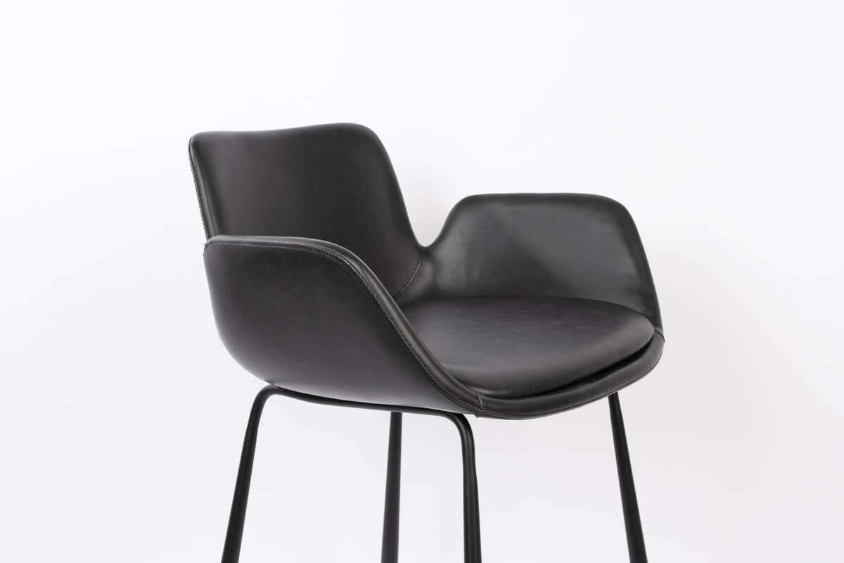 Krzesło barowe BRIT ekoskóra czarny Zuiver Eye on Design