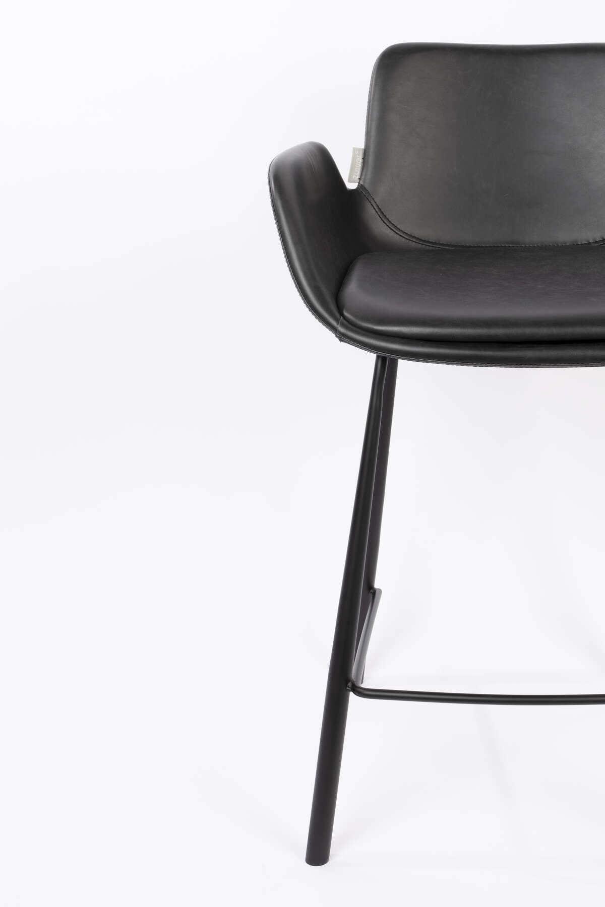 Krzesło barowe BRIT ekoskóra czarny Zuiver Eye on Design
