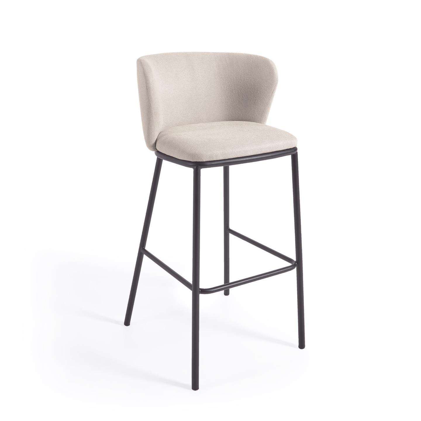 Krzesło barowe CISELIA beżowy szenil La Forma 75 cm Eye on Design