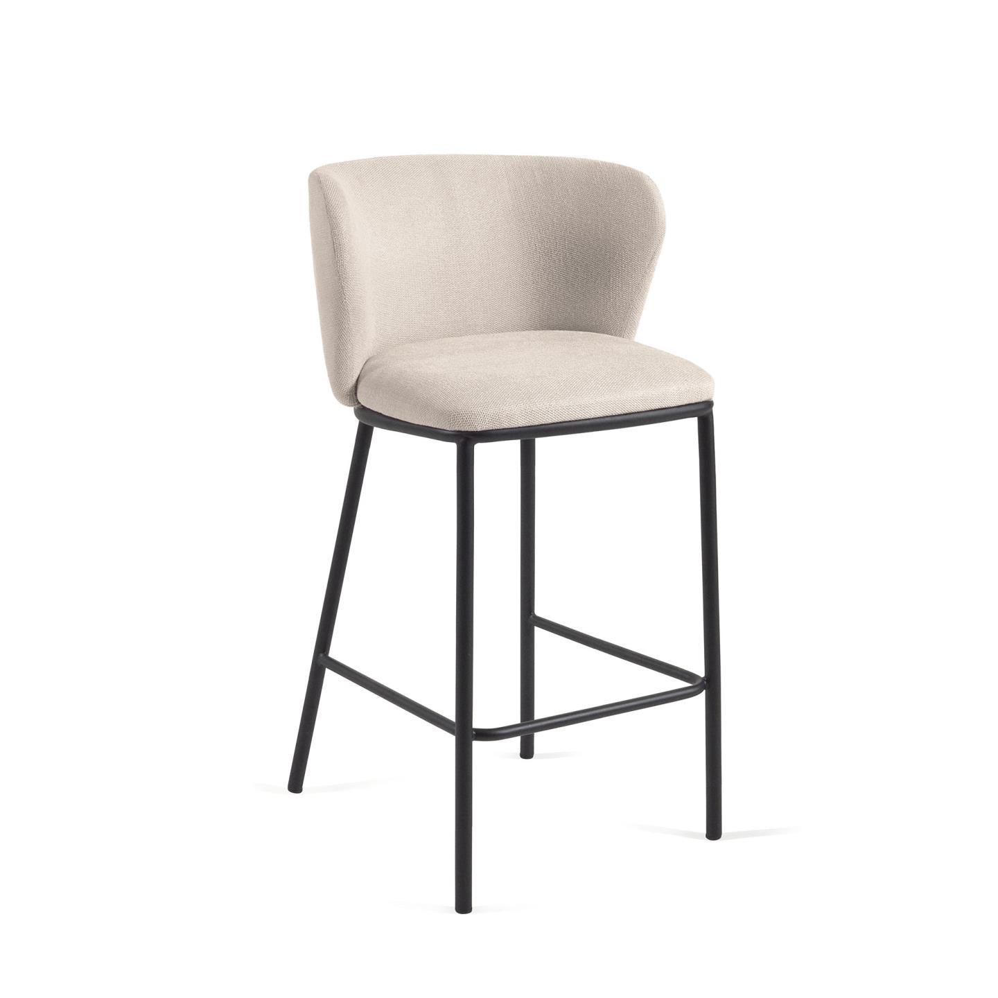 Krzesło barowe CISELIA beżowy szenil La Forma 65 cm Eye on Design