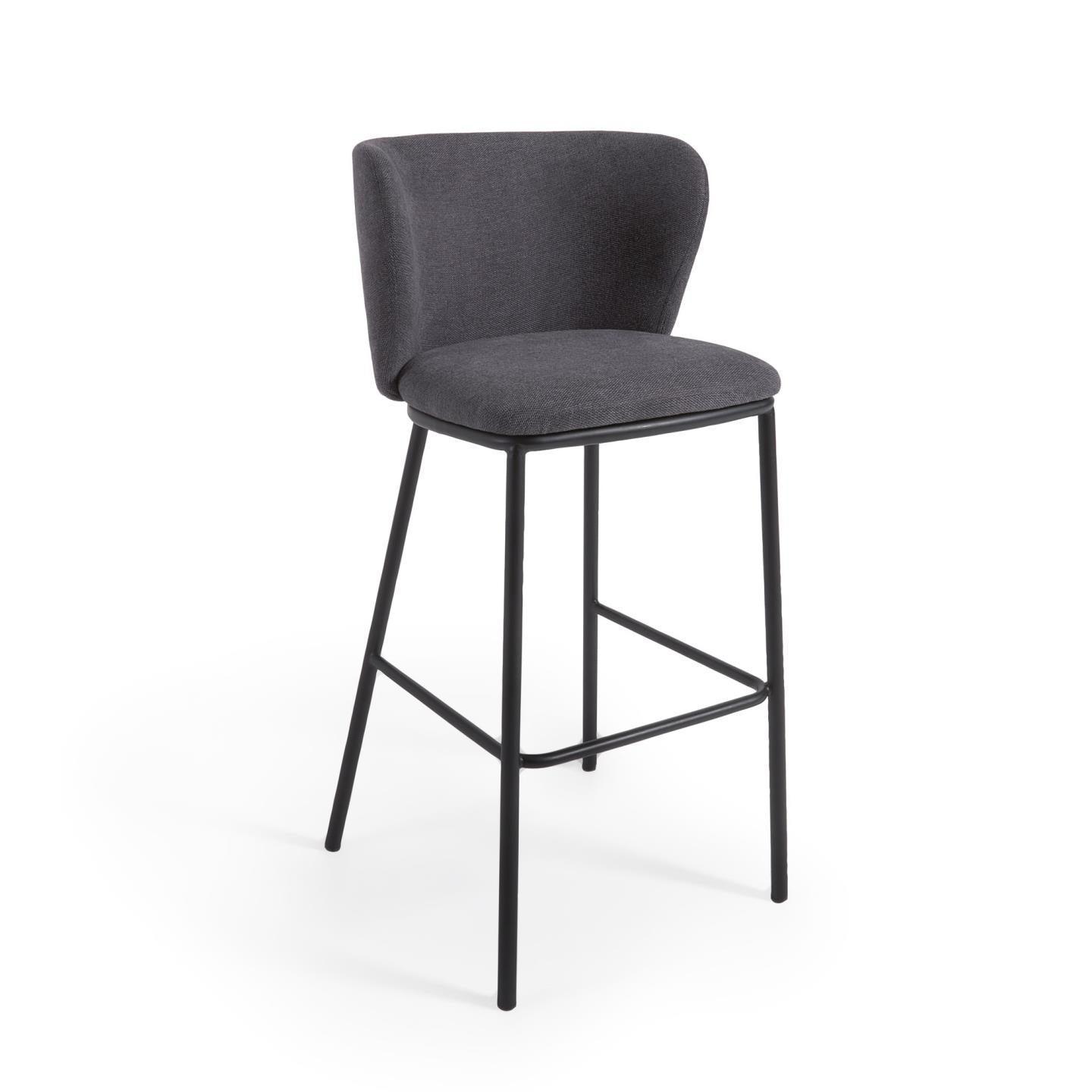 Krzesło barowe CISELIA ciemnoszary szenil La Forma 75 cm Eye on Design