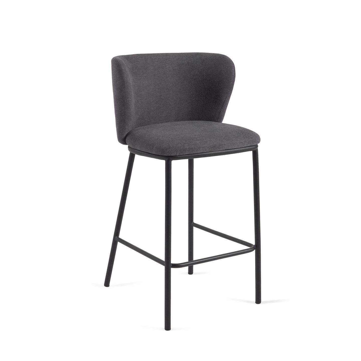 Krzesło barowe CISELIA ciemnoszary szenil La Forma 65 cm Eye on Design
