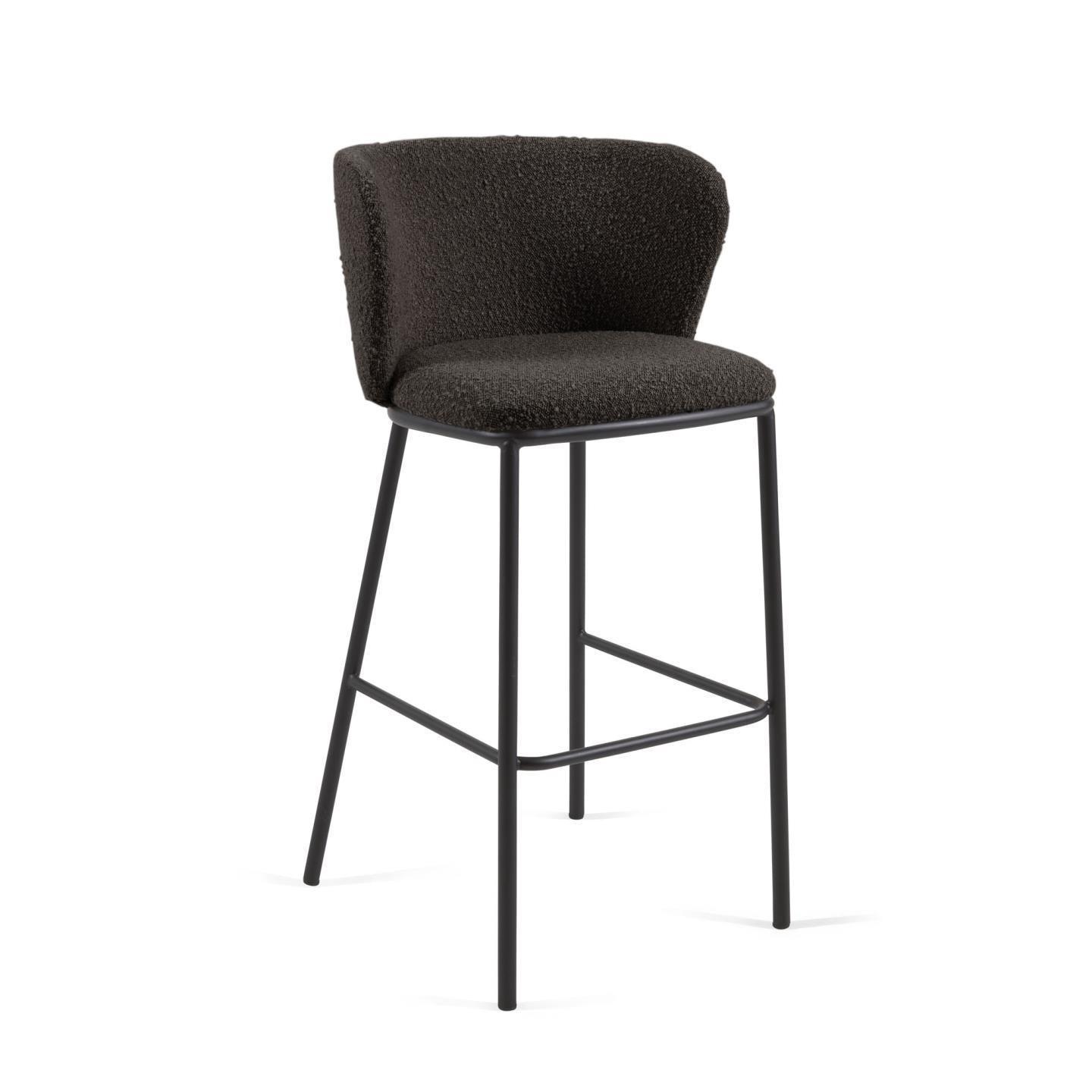 Krzesło barowe CISELIA czarny boucle La Forma 75 cm Eye on Design