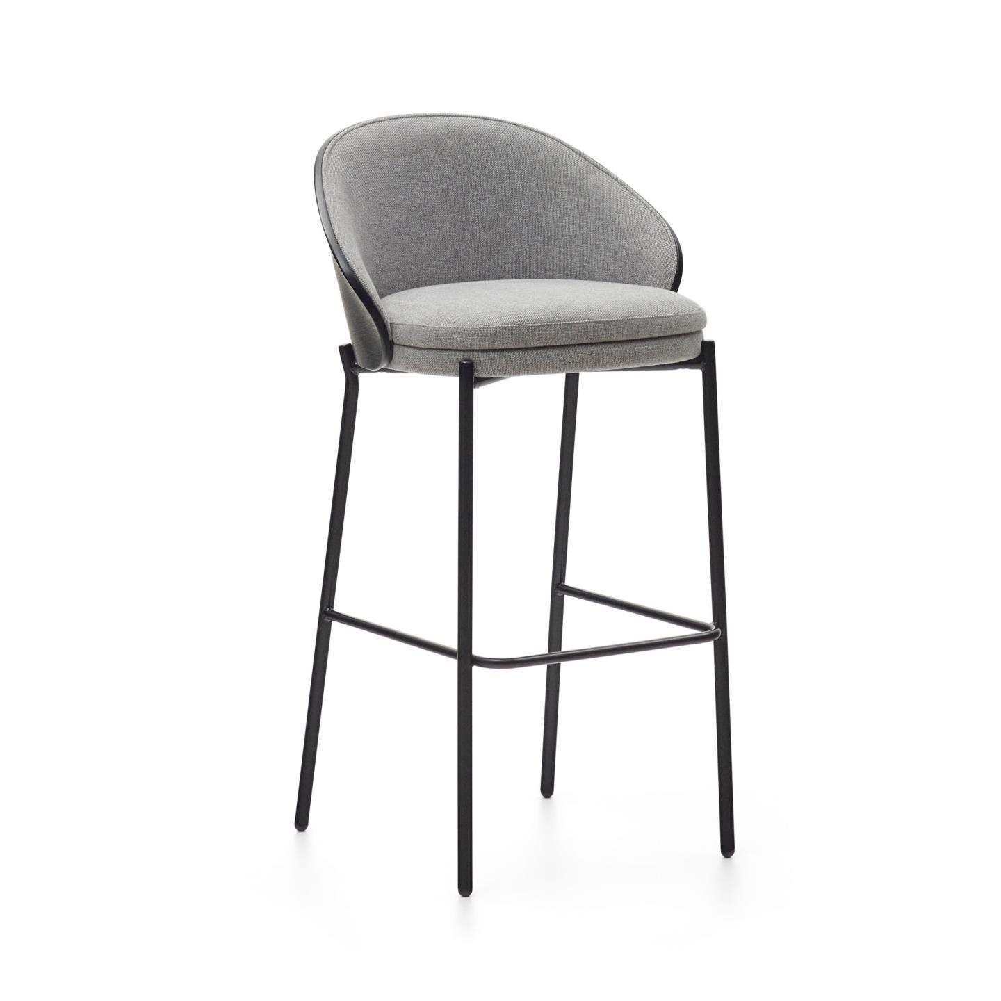 Krzesło barowe EAMY jasnoszary z czarnym wykończeniem La Forma 65 cm Eye on Design