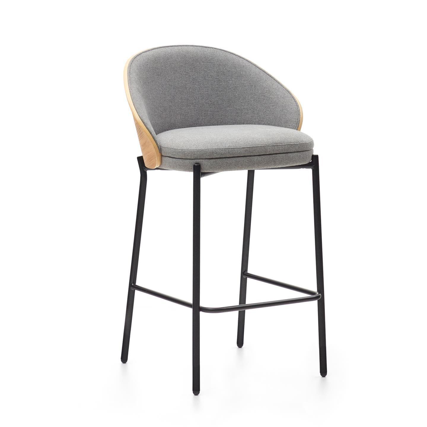 Krzesło barowe EAMY jasnoszary z jesionowym wykończeniem La Forma 75 cm Eye on Design