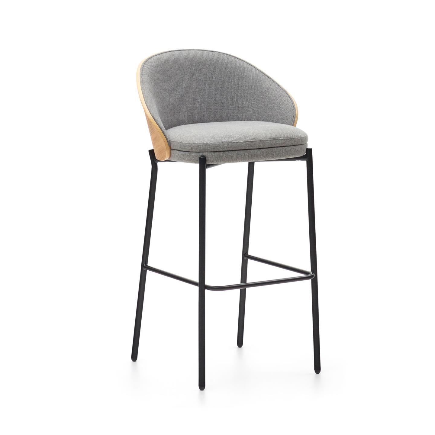Krzesło barowe EAMY jasnoszary z jesionowym wykończeniem La Forma 65 cm Eye on Design
