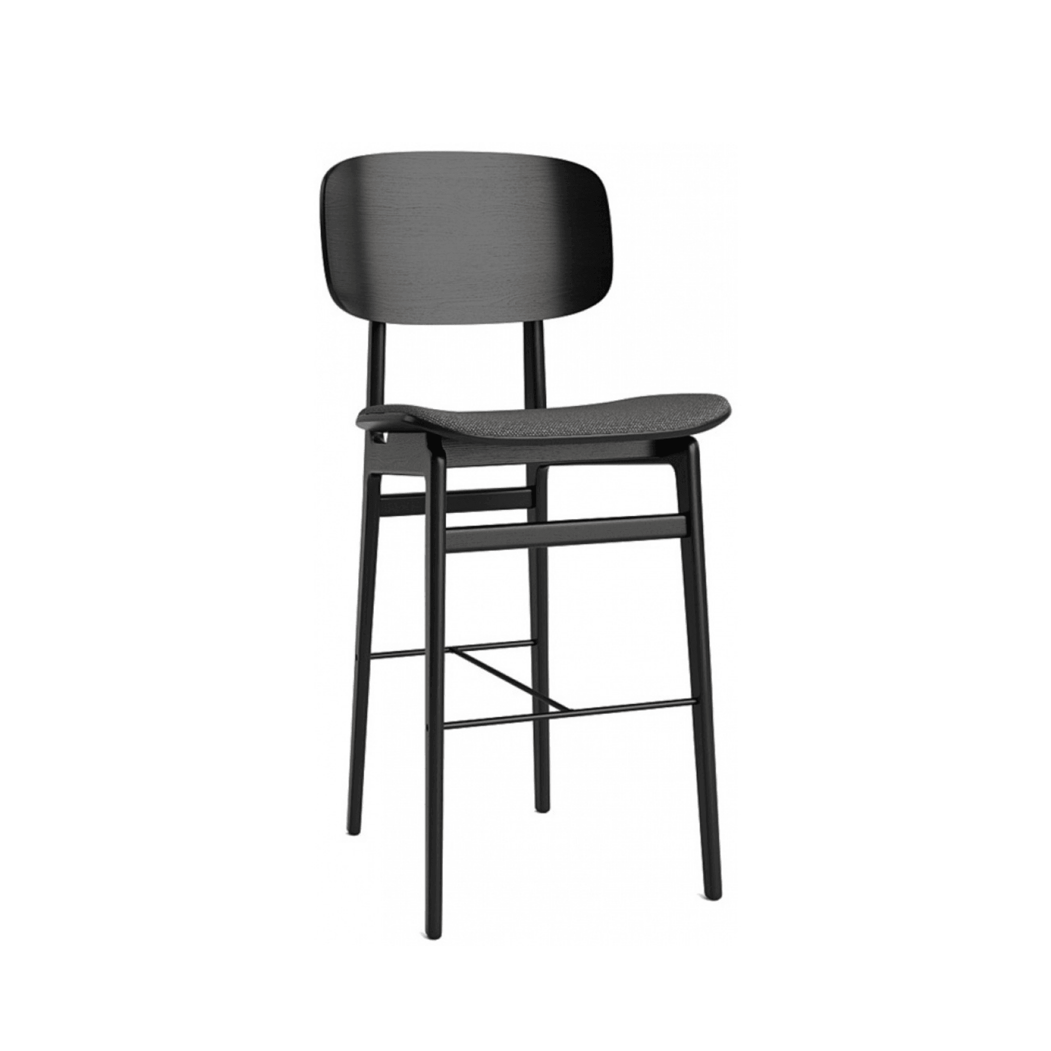 Krzesło barowe NY11 dębowy NORR11 czarny dębowy tkanina melanż ciemnoszary Eye on Design