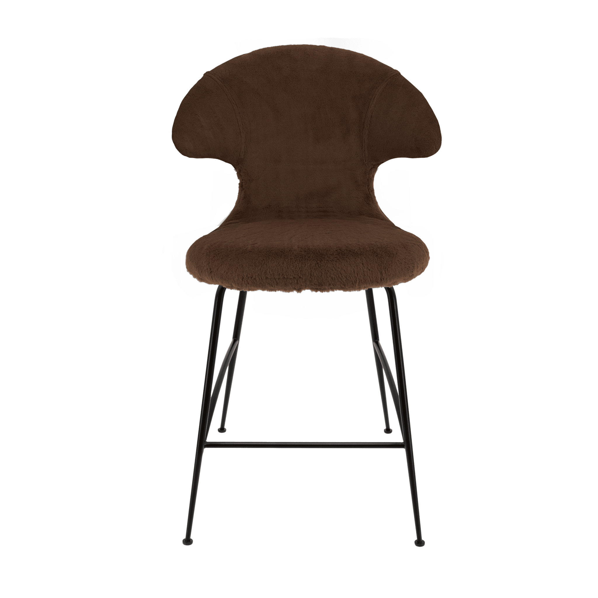 Krzesło barowe TIME FLIES brązowy plusz z czarną podstawą UMAGE 102 cm Eye on Design