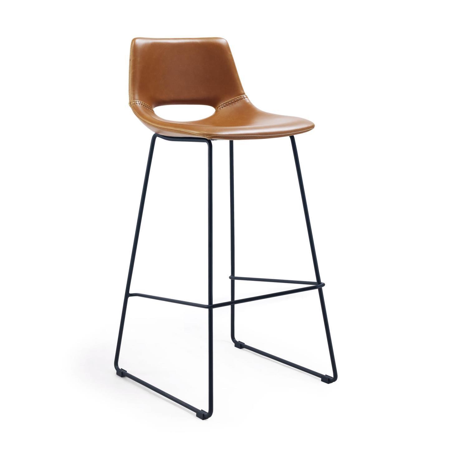 Krzesło barowe ZAHARA brązowa ekoskóra La Forma 76 cm Eye on Design