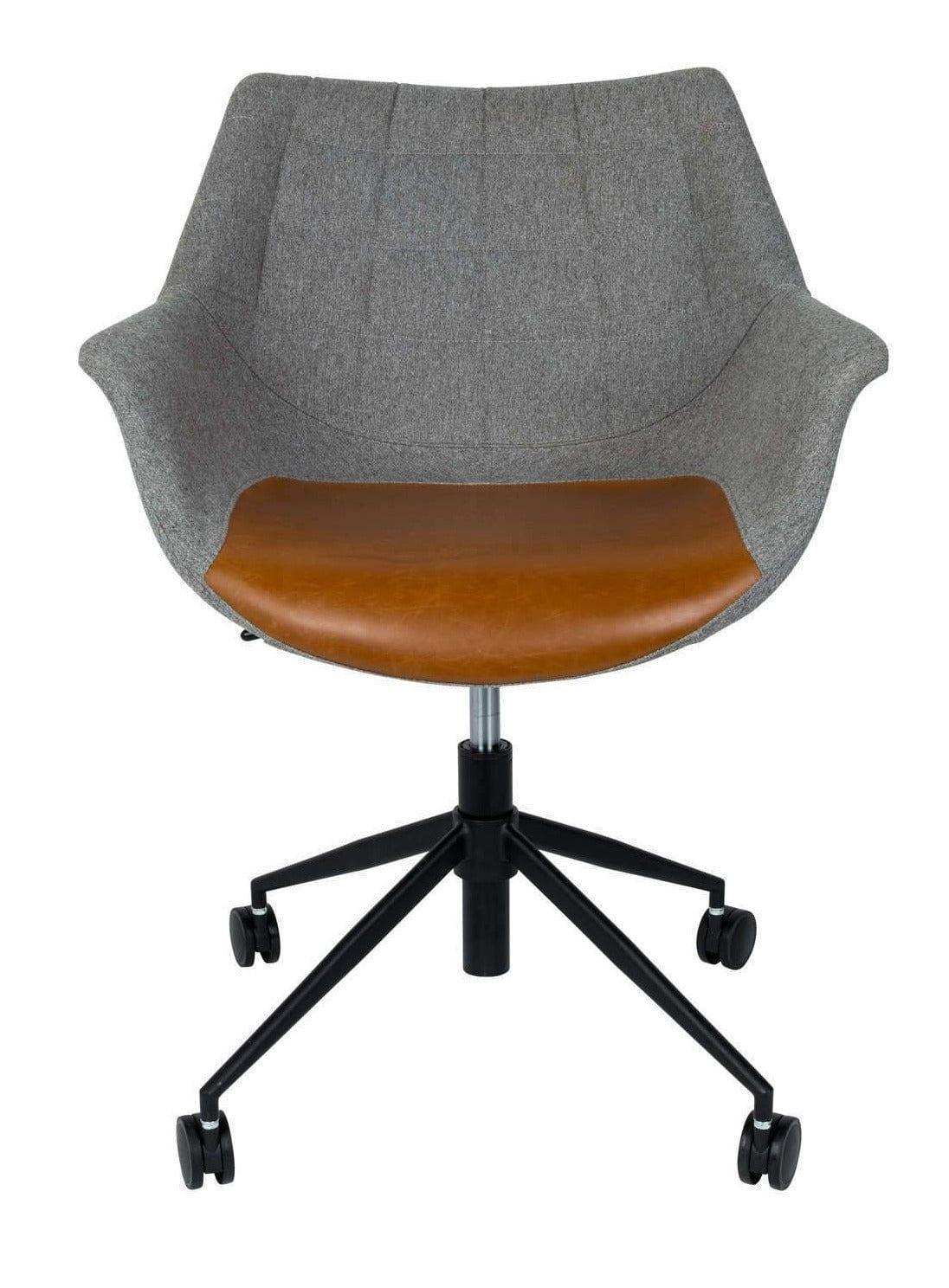 Krzesło biurowe DOULTON ekoskóra brązowy Zuiver Eye on Design