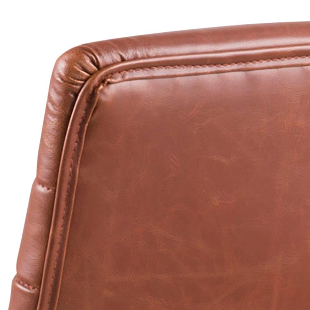 Krzesło biurowe NIKLAS brandy ekoskóra z czarną podstawą Actona Eye on Design