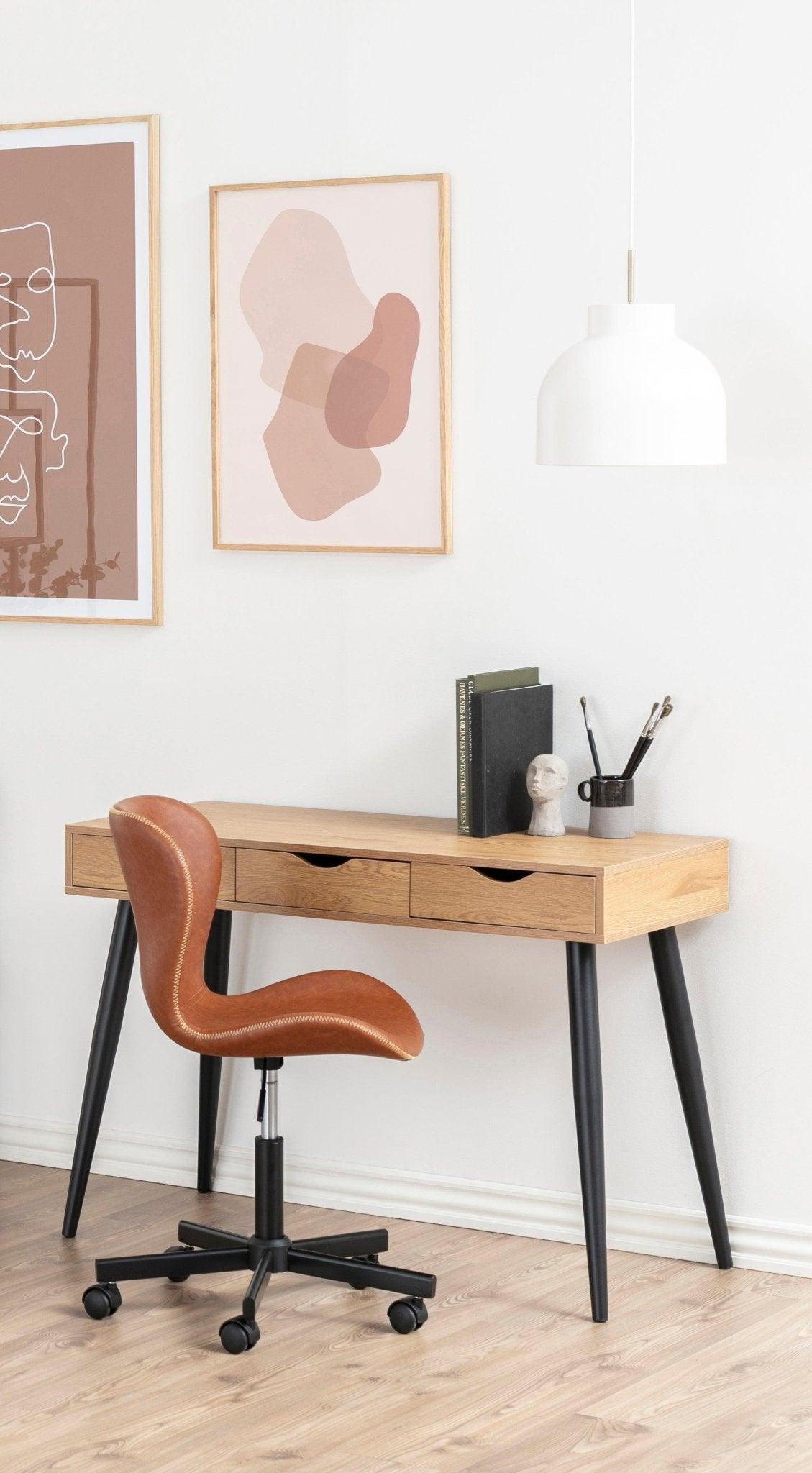Krzesło biurowe skórzane BJORN brandy Home Essentials Eye on Design