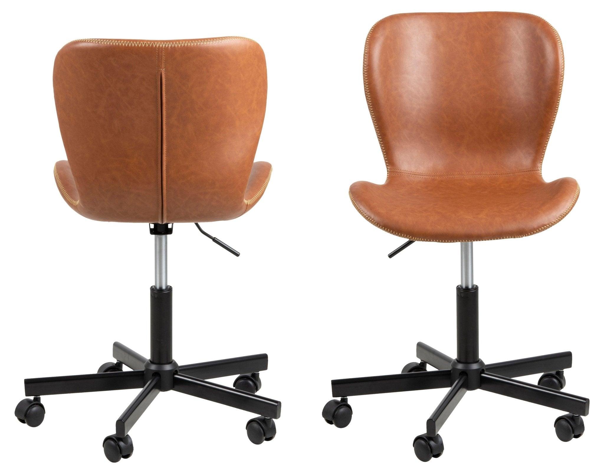 Krzesło biurowe skórzane BJORN brandy Home Essentials Eye on Design