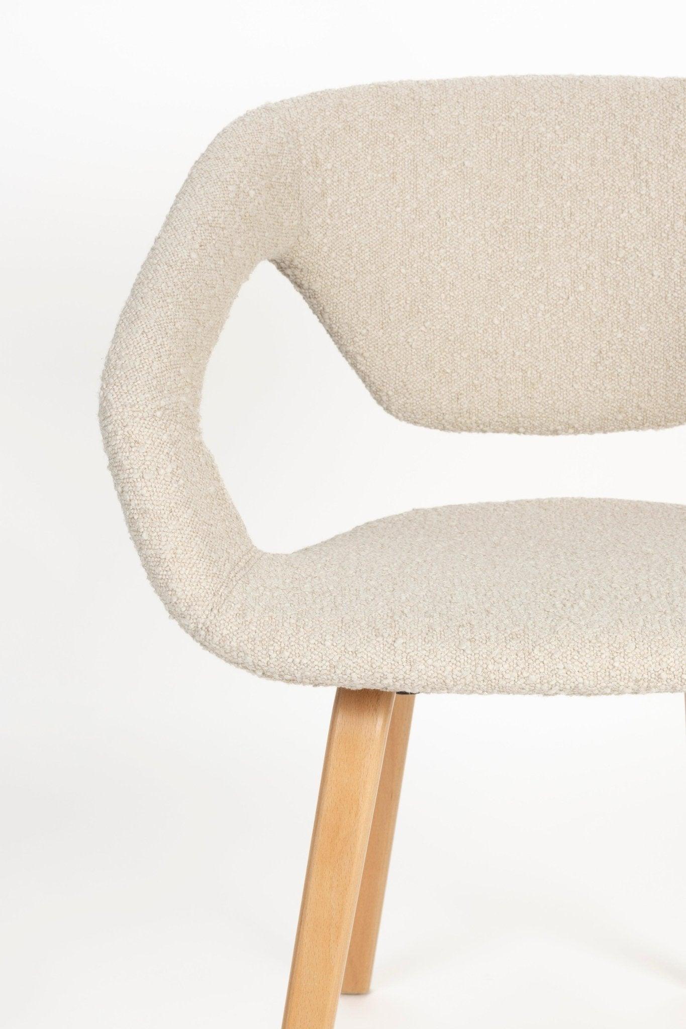 Krzesło FLEXBACK beżowy z drewnianą podstawą Zuiver Eye on Design