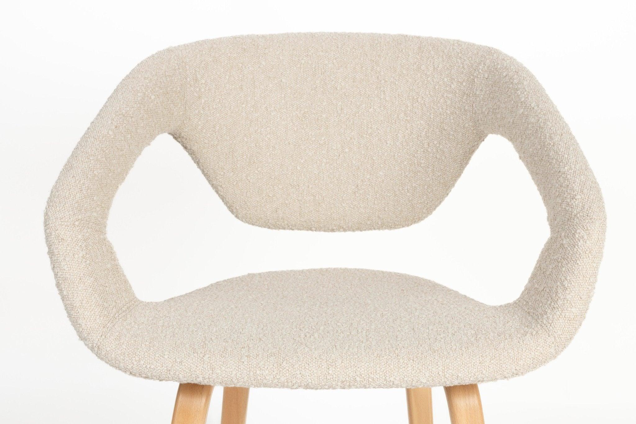 Krzesło FLEXBACK beżowy z drewnianą podstawą Zuiver Eye on Design