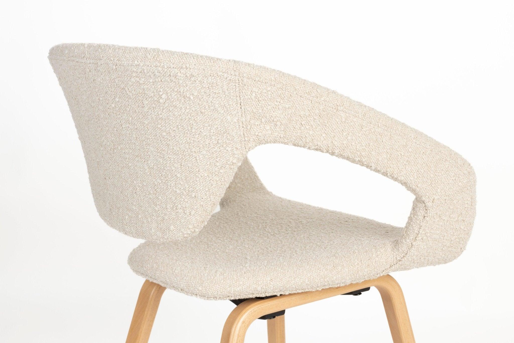 Krzesło FLEXBACK beżowy z drewnianą podstawą Zuiver Eye on Design