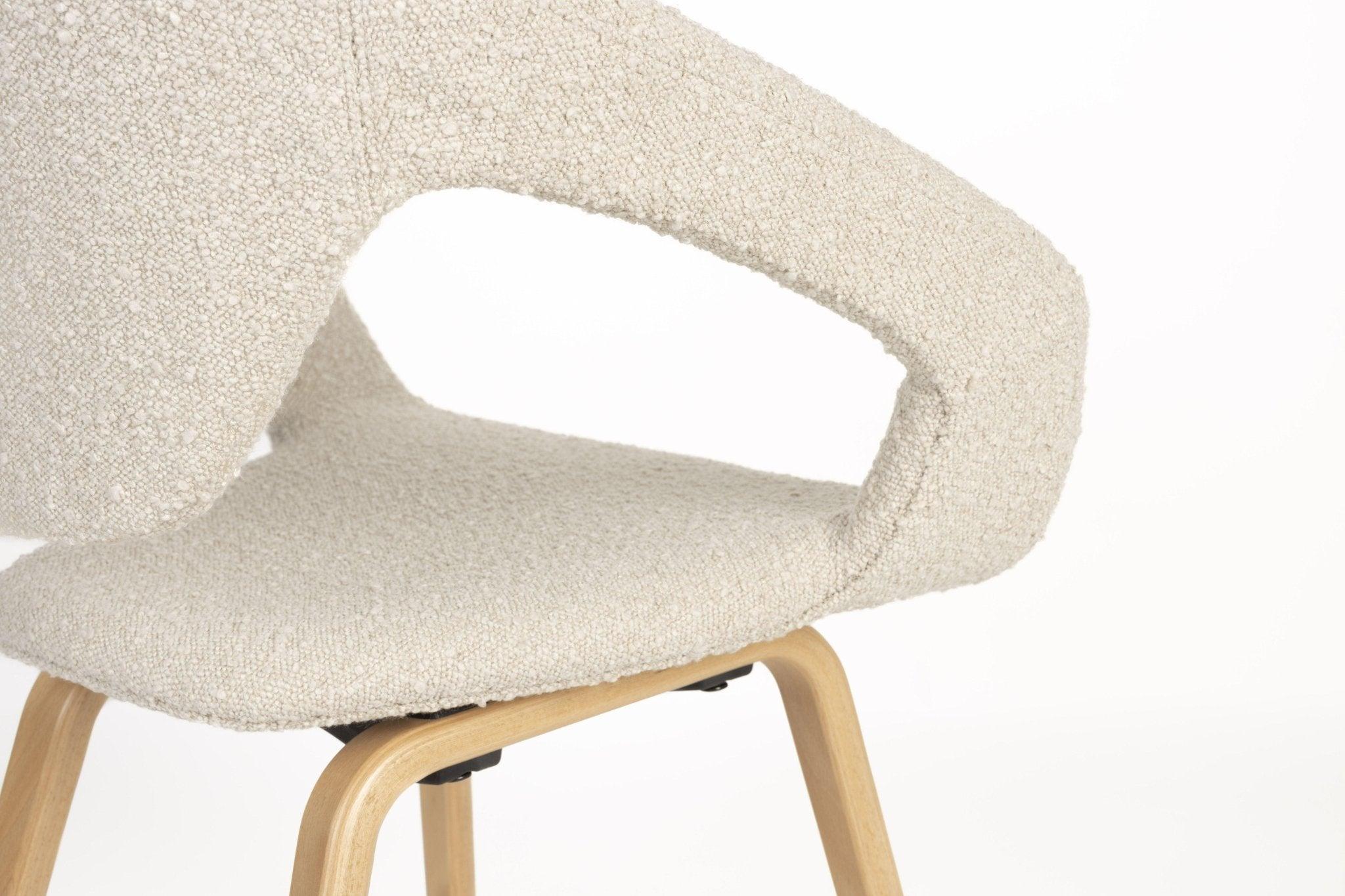 Krzesło FLEXBACK beżowy z drewnianą podstawą Zuiver Eye on Design