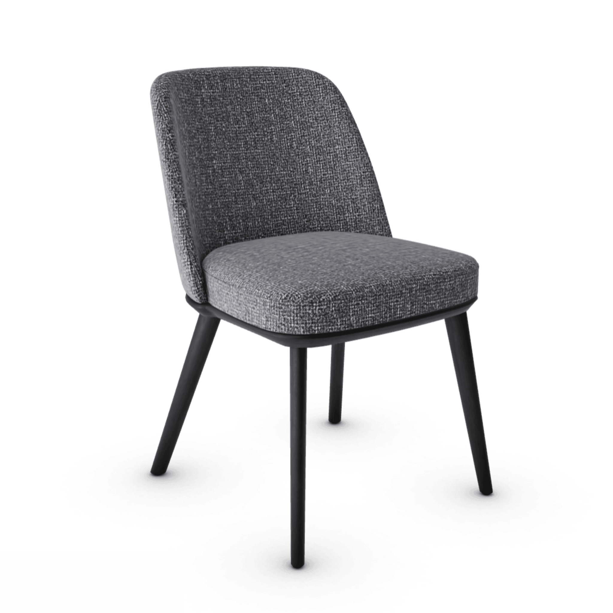 Krzesło FOYER boucle antracyt z drewnianą podstawą Calligaris drewniana matowa czerń Eye on Design