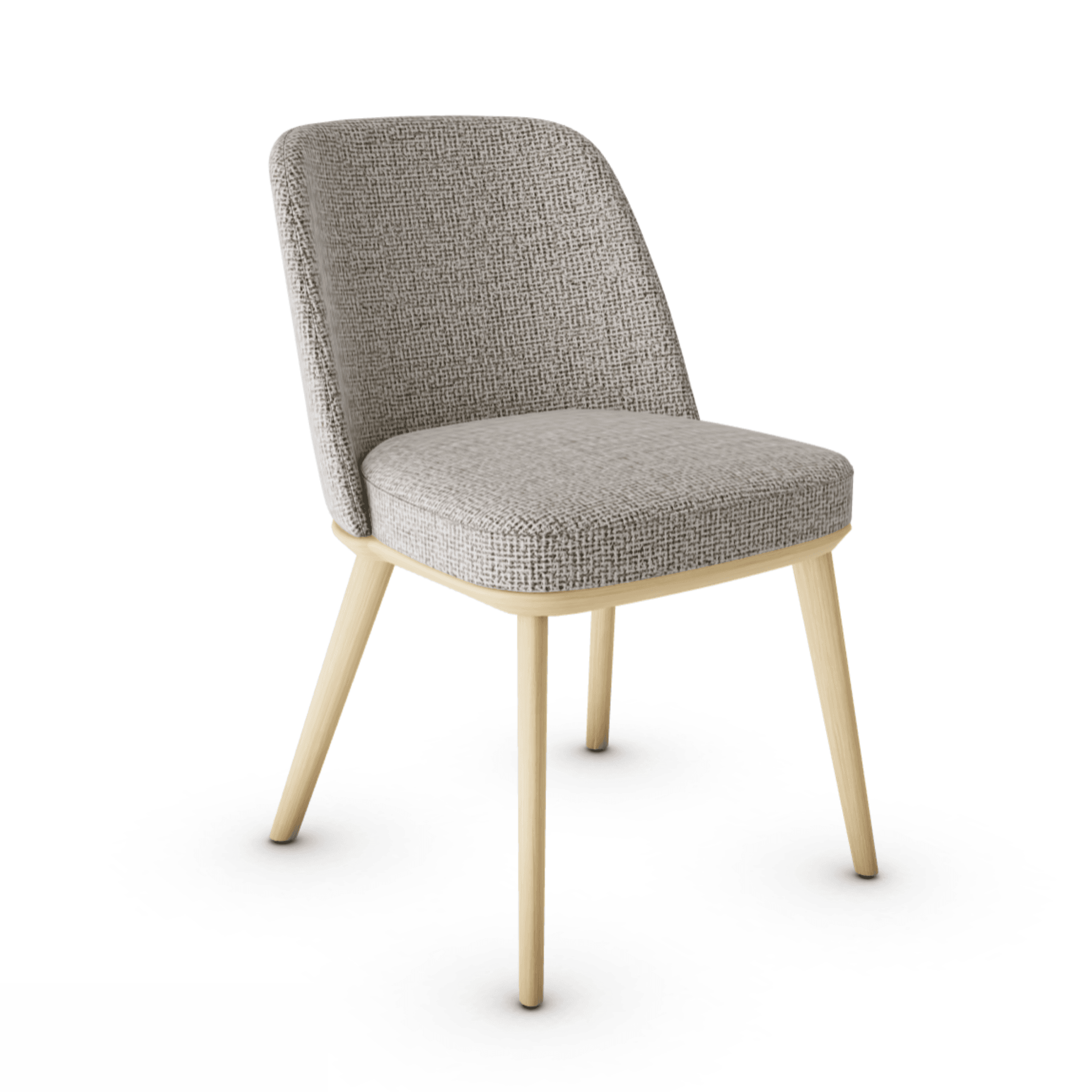 Krzesło FOYER boucle beżowy z drewnianą podstawą Calligaris drewniana naturalny dąb Eye on Design
