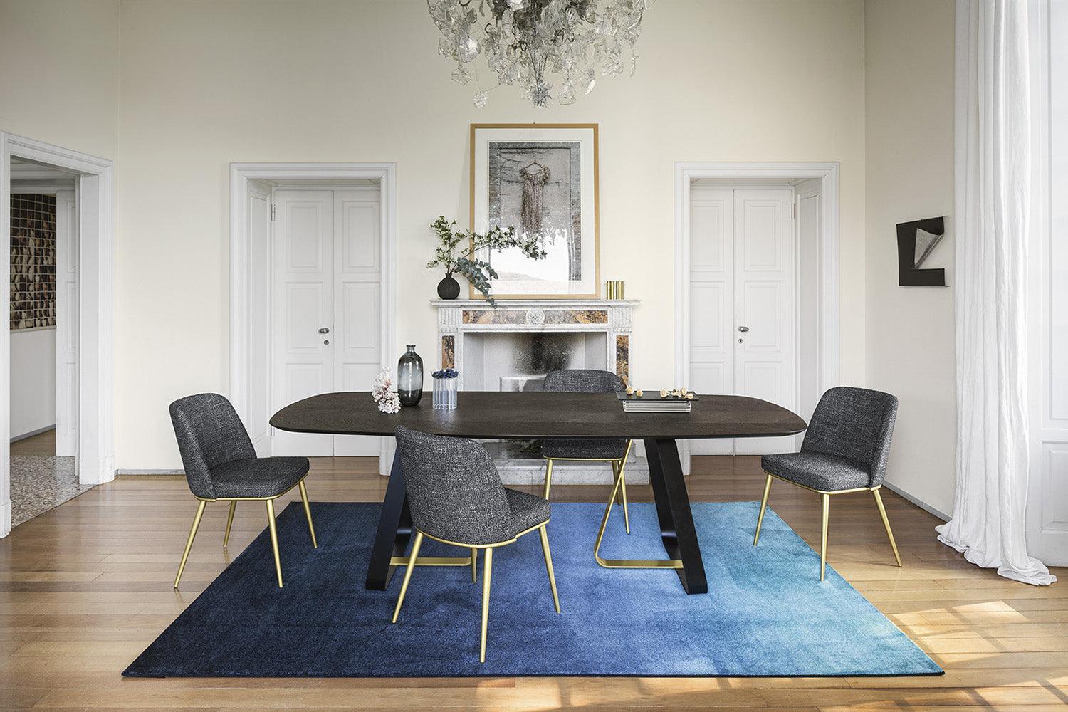 Krzesło FOYER boucle beżowy z metalową podstawą Calligaris Eye on Design