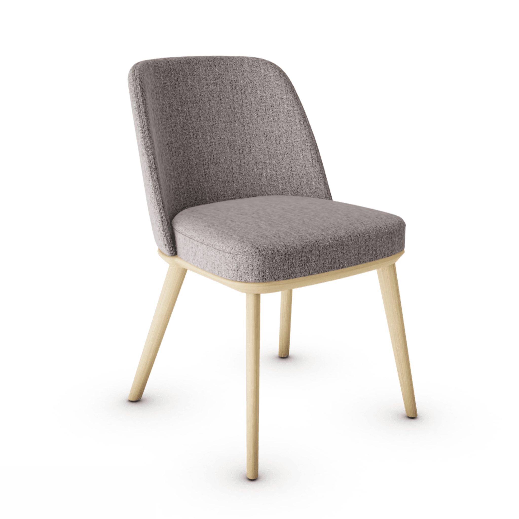 Krzesło FOYER boucle taupe z drewnianą podstawą Calligaris drewniana naturalny dąb Eye on Design