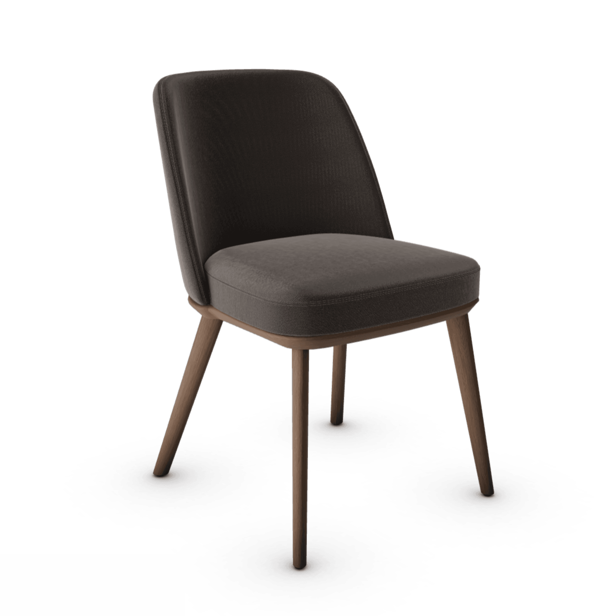 Krzesło FOYER ciemnobrązowy z drewnianą podstawą Calligaris drewniana ciemnobrązowa Eye on Design