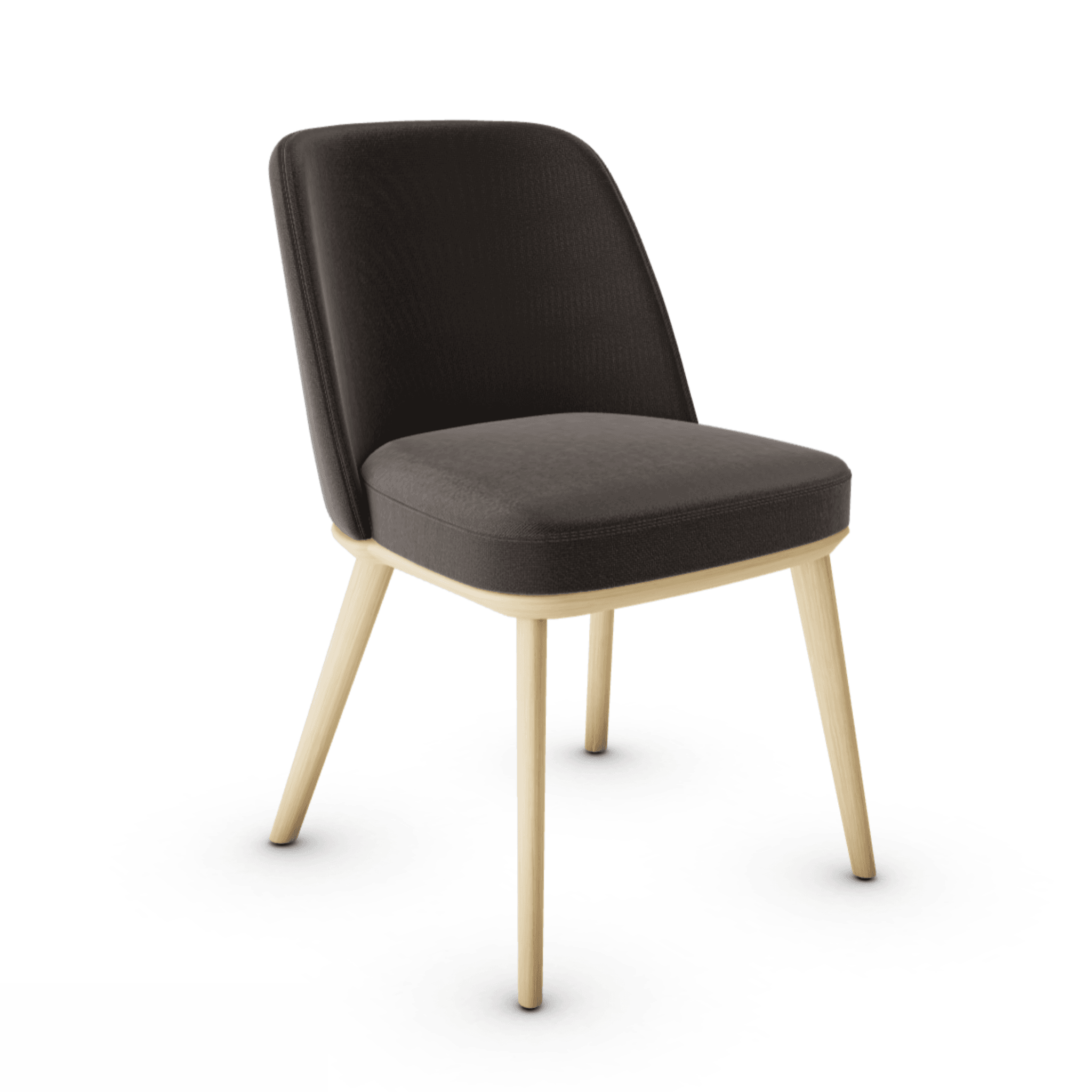 Krzesło FOYER ciemnobrązowy z drewnianą podstawą Calligaris drewniana naturalny dąb Eye on Design