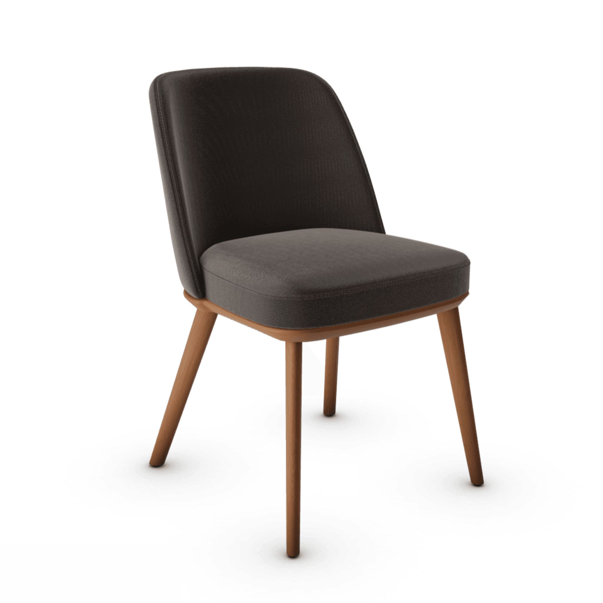 Krzesło FOYER ciemnobrązowy z drewnianą podstawą Calligaris drewniana orzech włoski Eye on Design