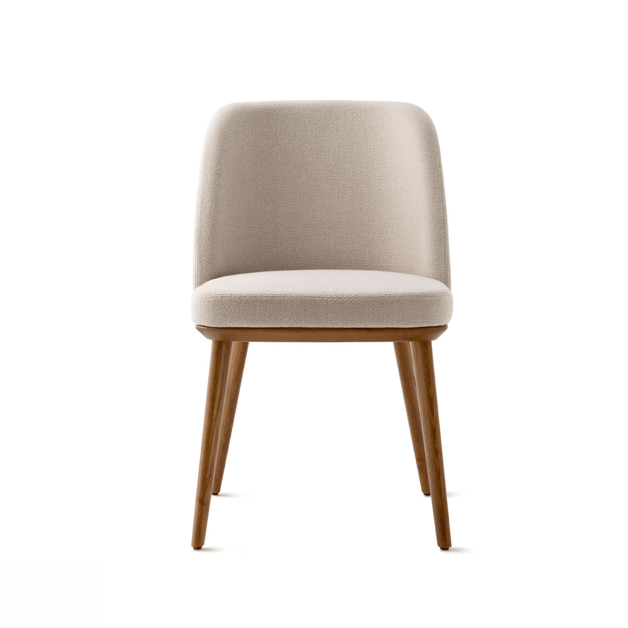 Krzesło FOYER piaskowy z drewnianą podstawą Calligaris drewniana orzech włoski Eye on Design