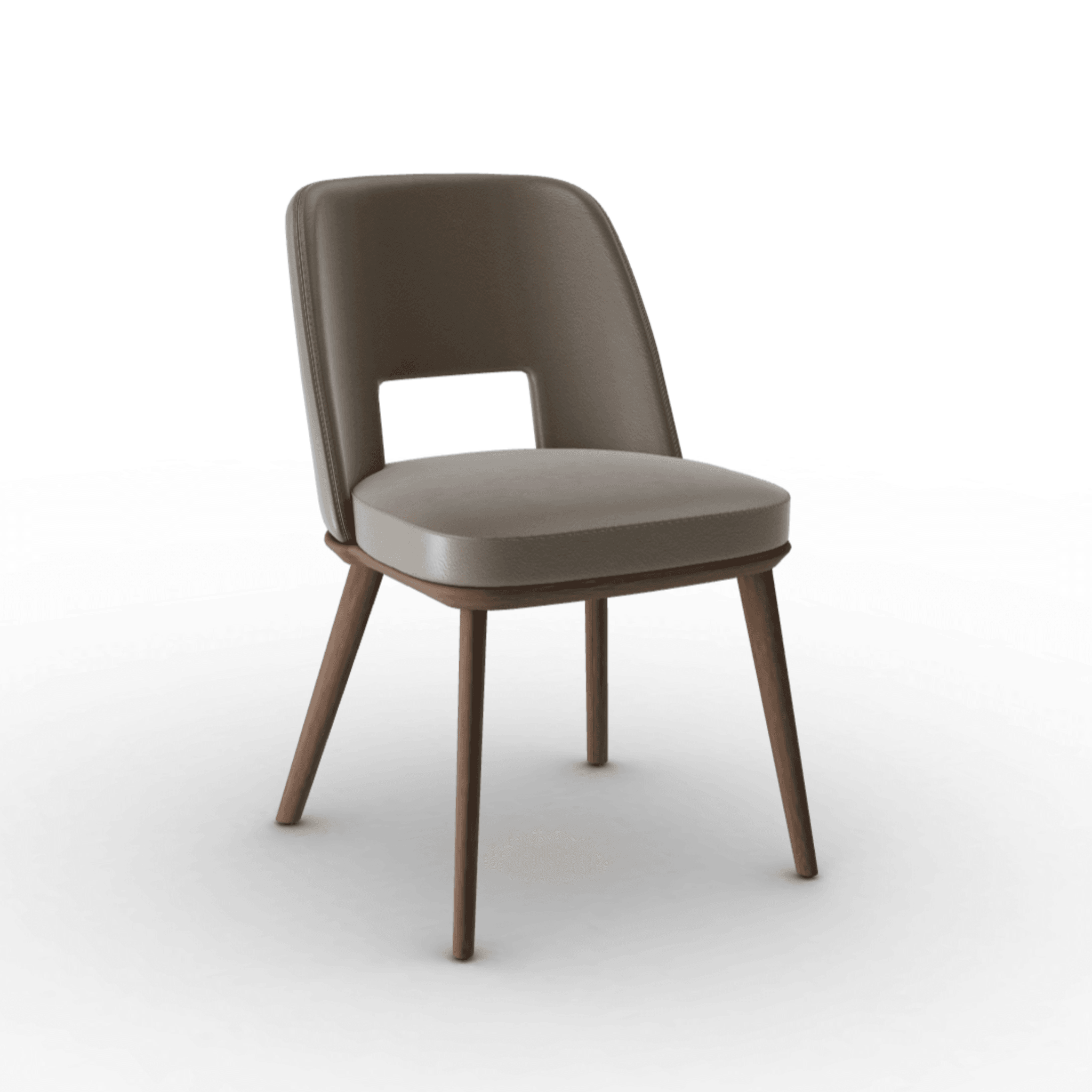 Krzesło FOYER skóra ciemnoszary z drewnianą podstawą Calligaris ciemnobrązowa Eye on Design