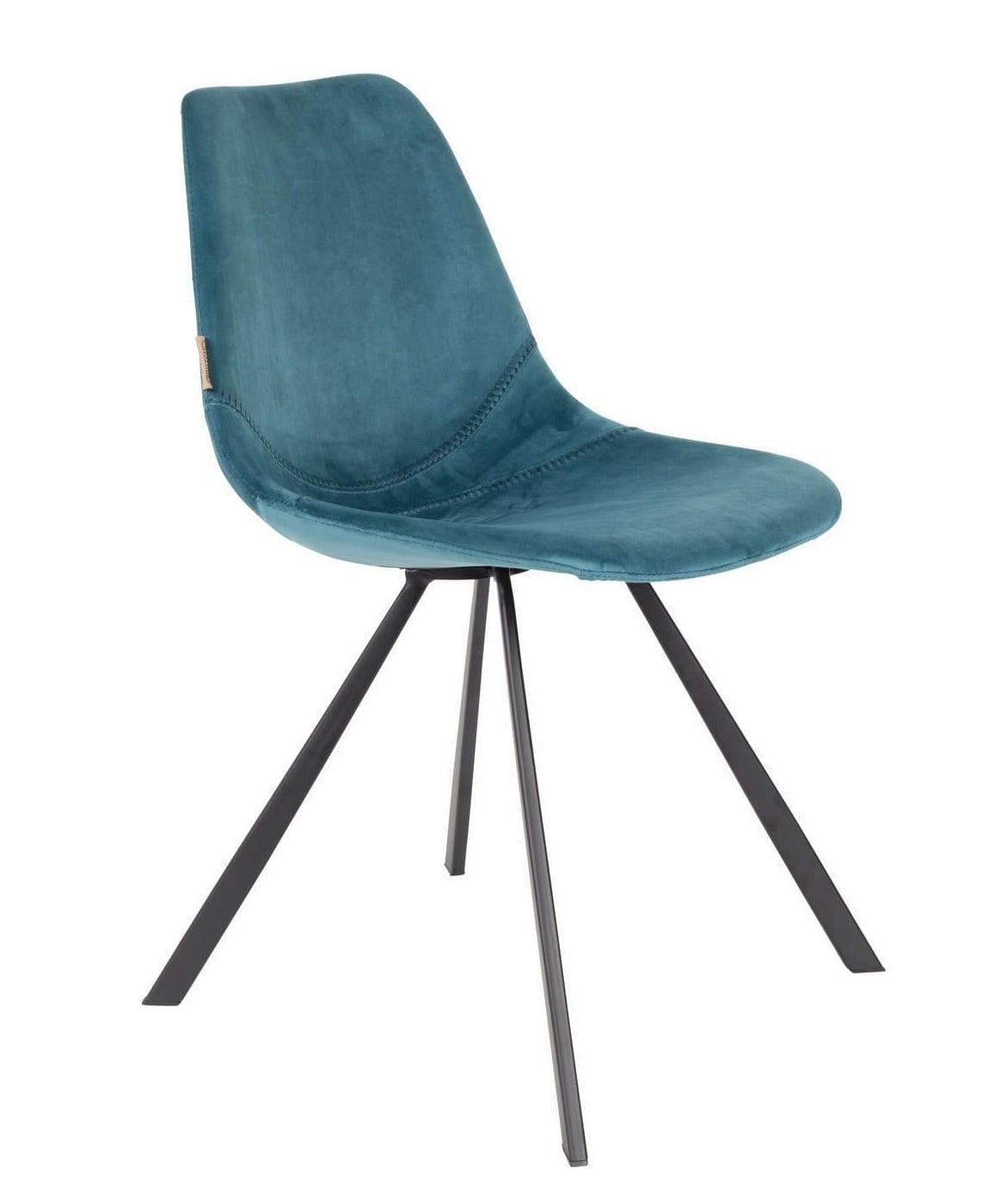 Krzesło FRANKY VELVET niebieski Dutchbone Eye on Design
