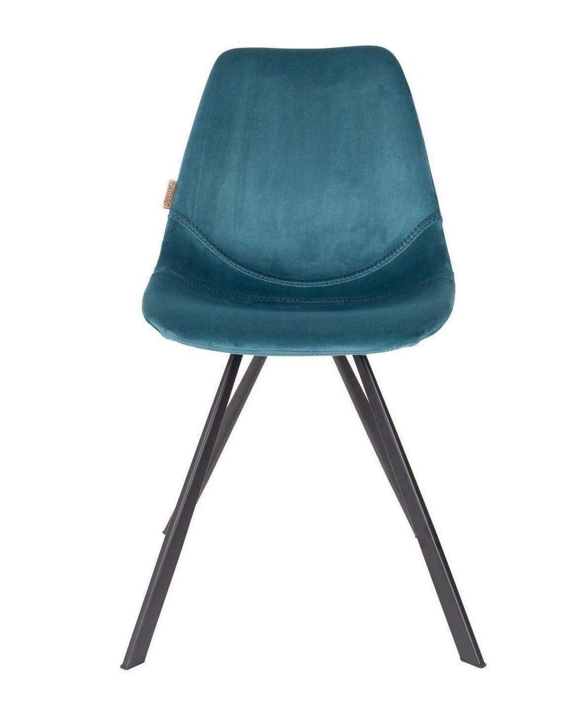 Krzesło FRANKY VELVET niebieski Dutchbone Eye on Design
