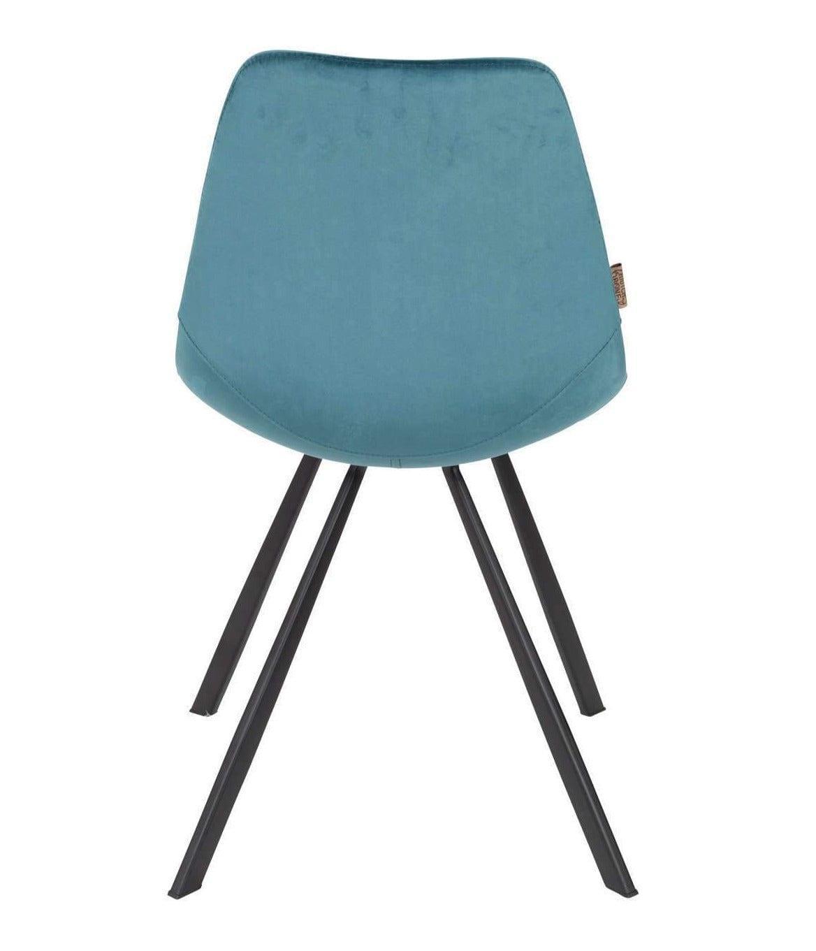 Krzesło FRANKY VELVET niebieski Dutchbone Eye on Design
