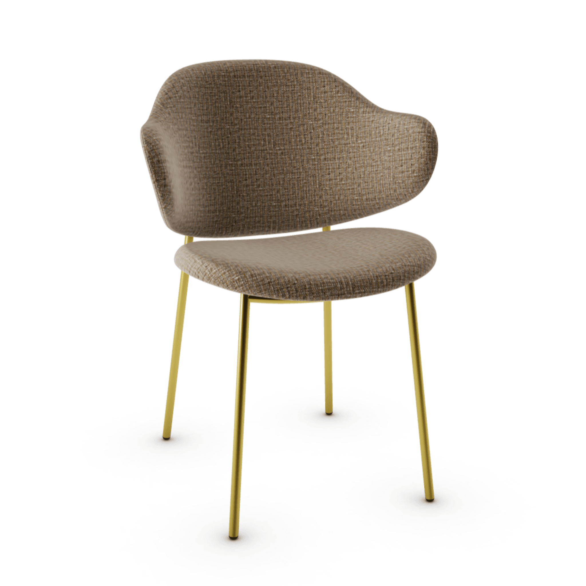 Krzesło HOLLY melanż brązowy z metalową podstawą Calligaris polerowany mosiądz Eye on Design