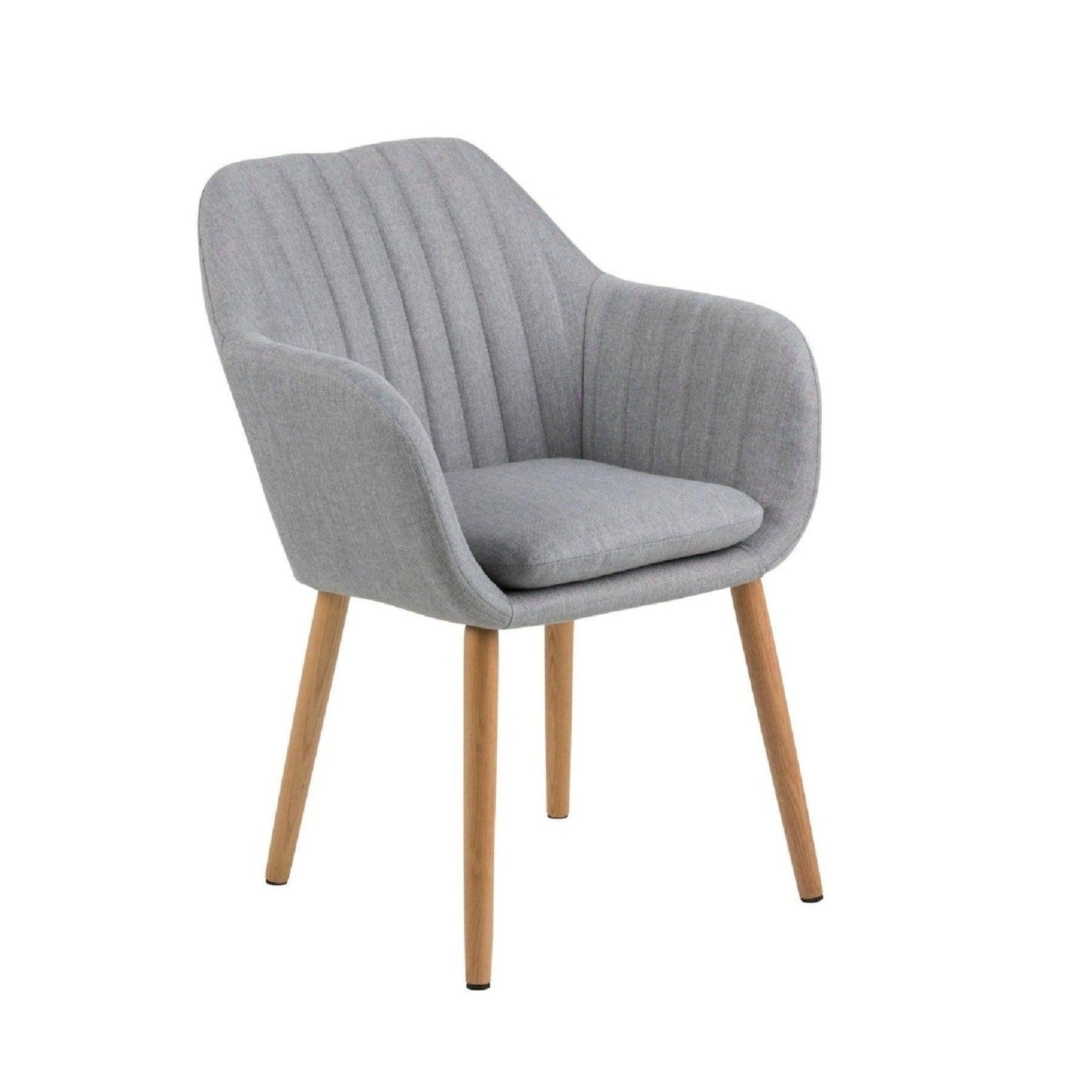 Krzesło MIKKEL jasnoszary tkanina strukturalna z drewnianą podstawą Home Essentials Eye on Design