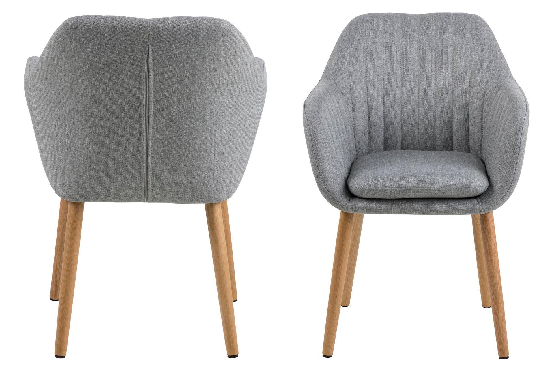 Krzesło MIKKEL jasnoszary tkanina strukturalna z drewnianą podstawą Home Essentials Eye on Design