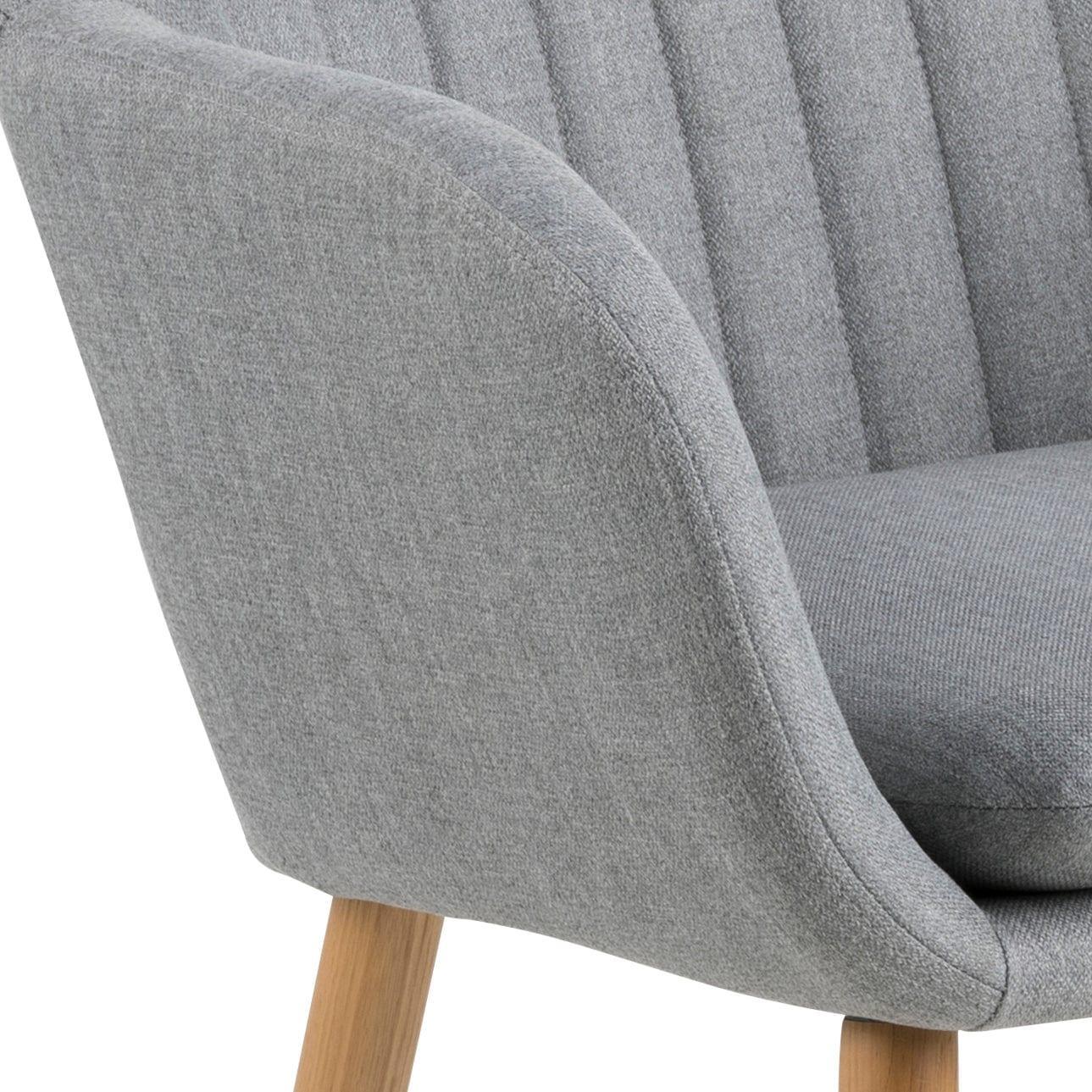 Krzesło MIKKEL jasnoszary tkanina strukturalna z drewnianą podstawą Home Essentials Eye on Design