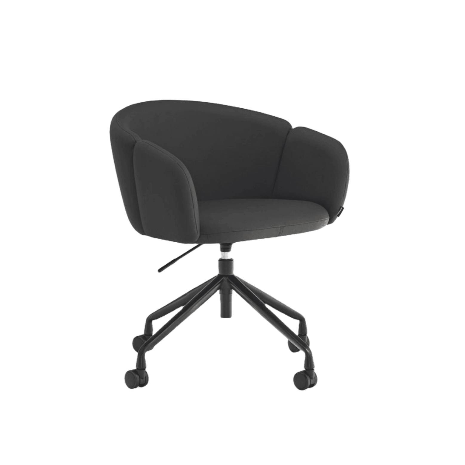 Krzesło na kółkach z podłokietnikami ADD ekoskóra czarna Teulat Eye on Design