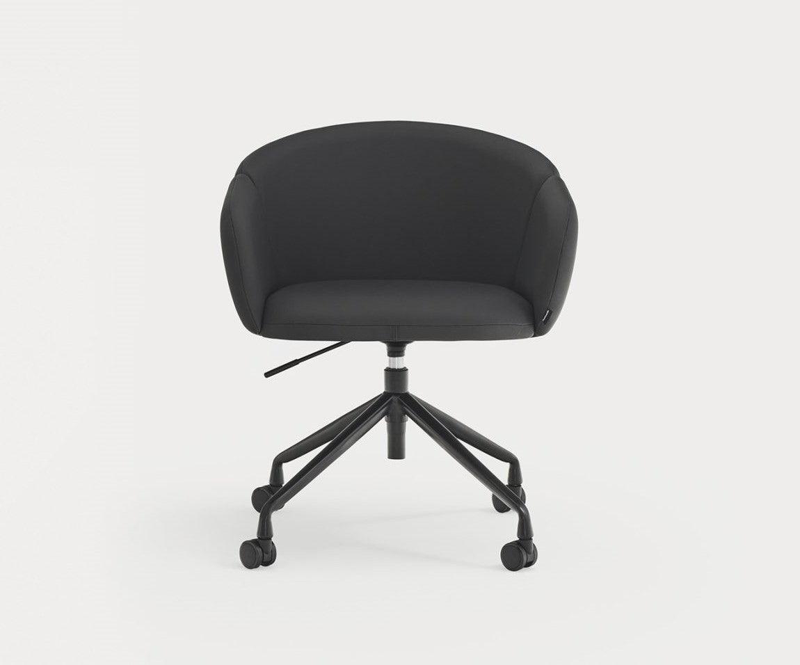 Krzesło na kółkach z podłokietnikami ADD ekoskóra czarna Teulat Eye on Design
