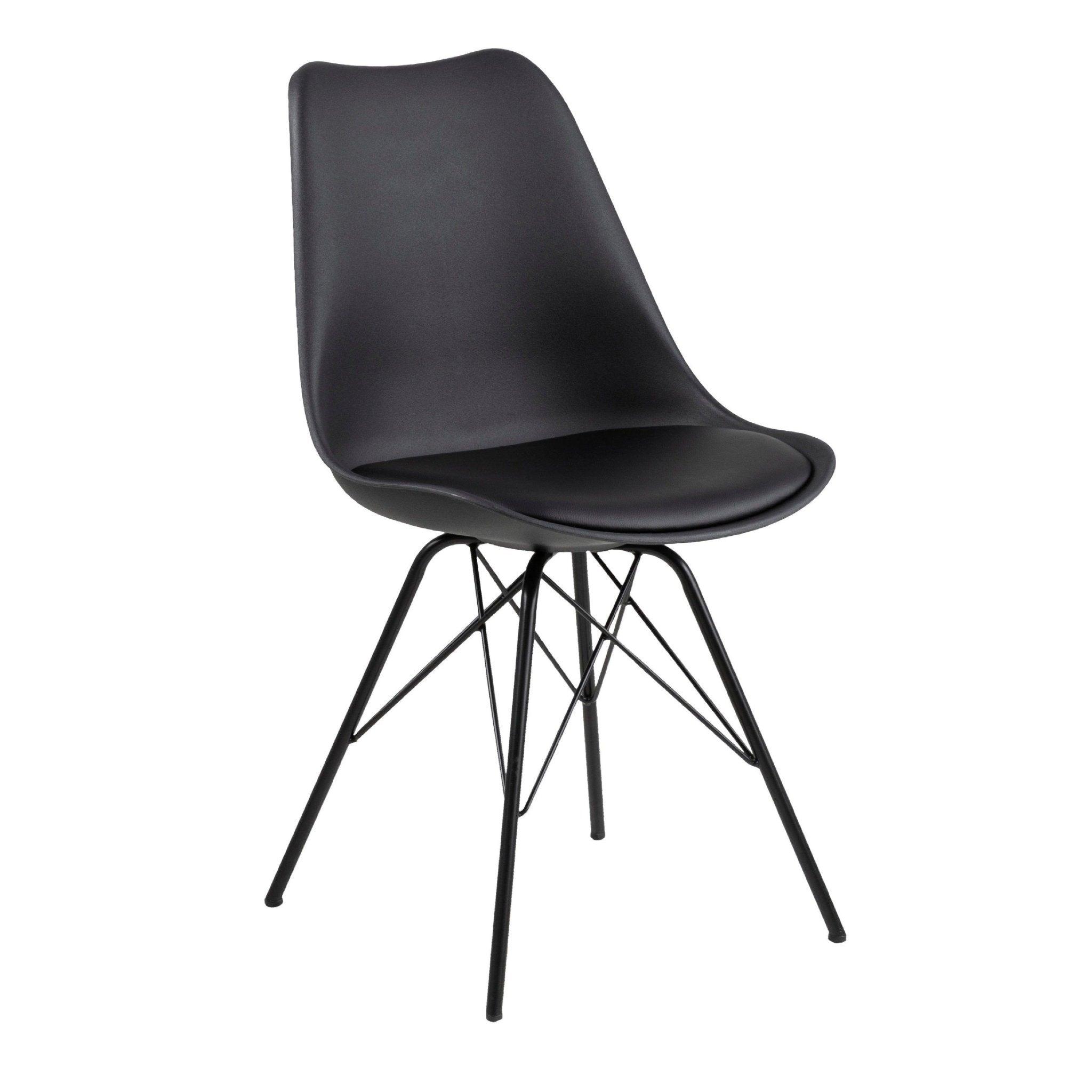 Krzesło NILS ekoskóra czarny z czarną podstawą Home Essentials Eye on Design